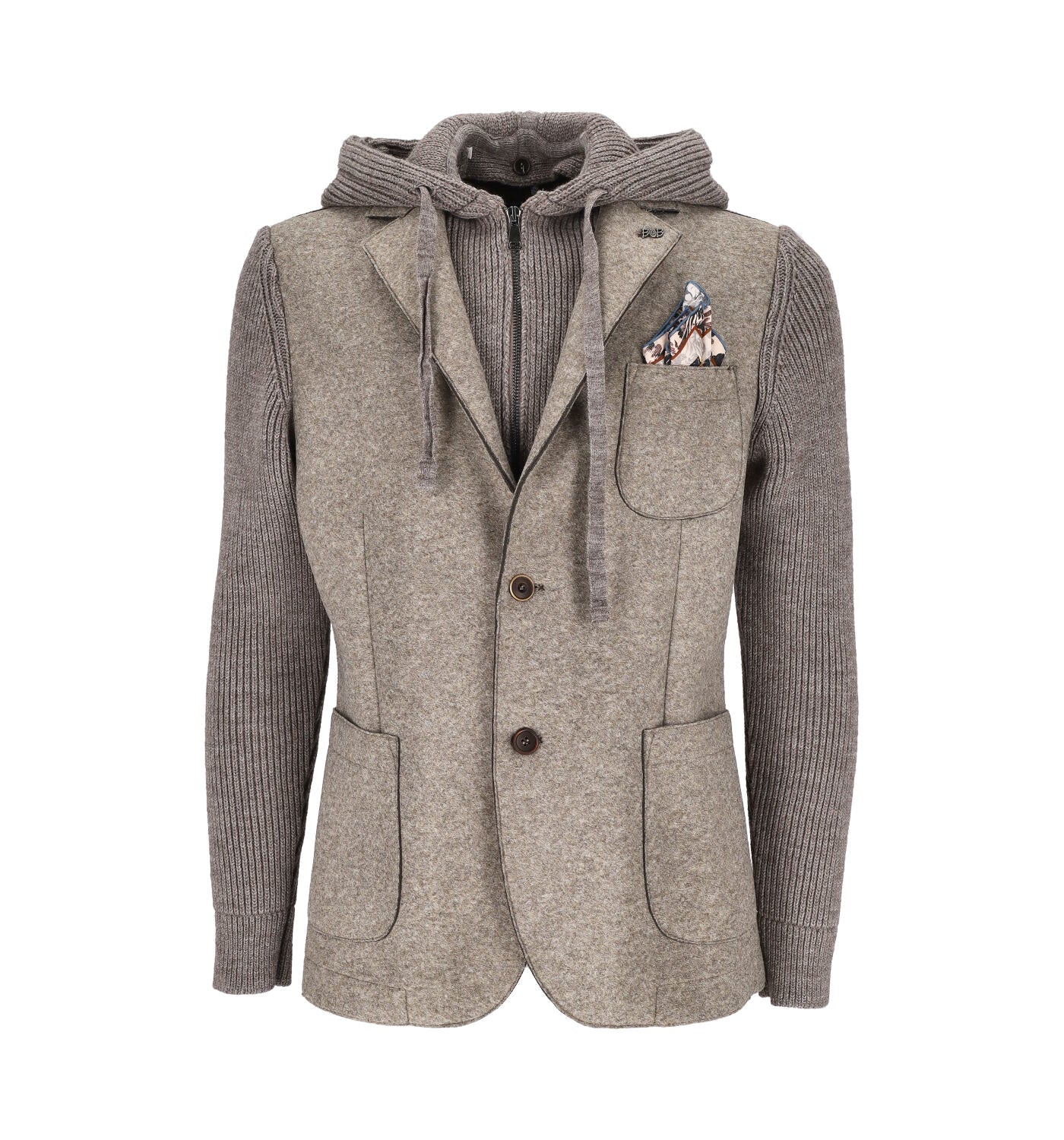 Giacca monopetto con cappuccio