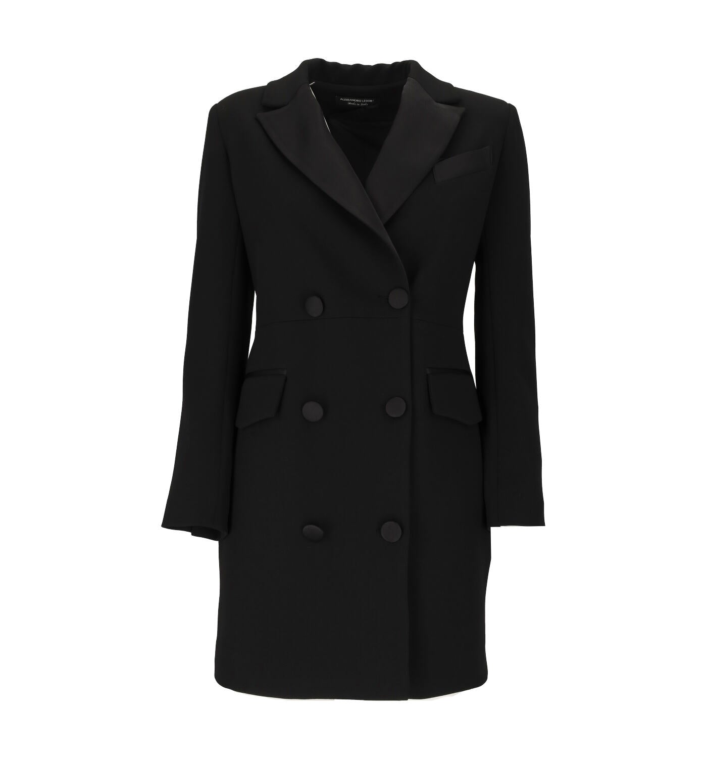 Abito doppio petto con collo lucido