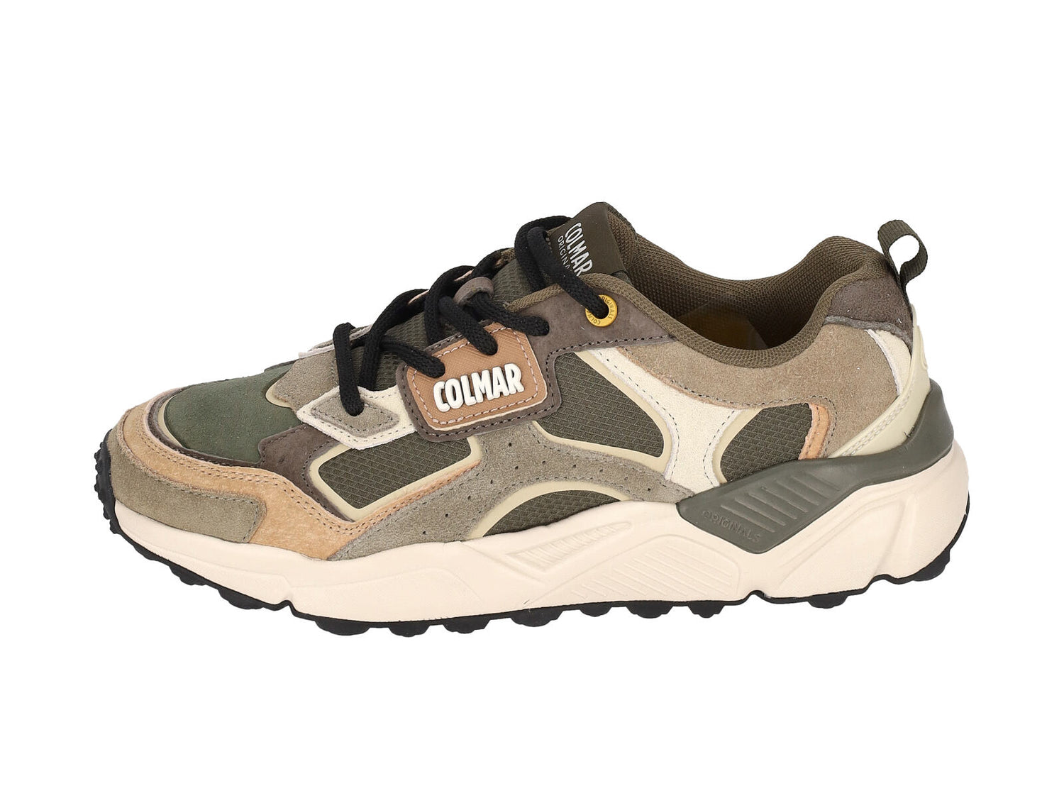Sneakers in camoscio e tessuto con suola in gomma