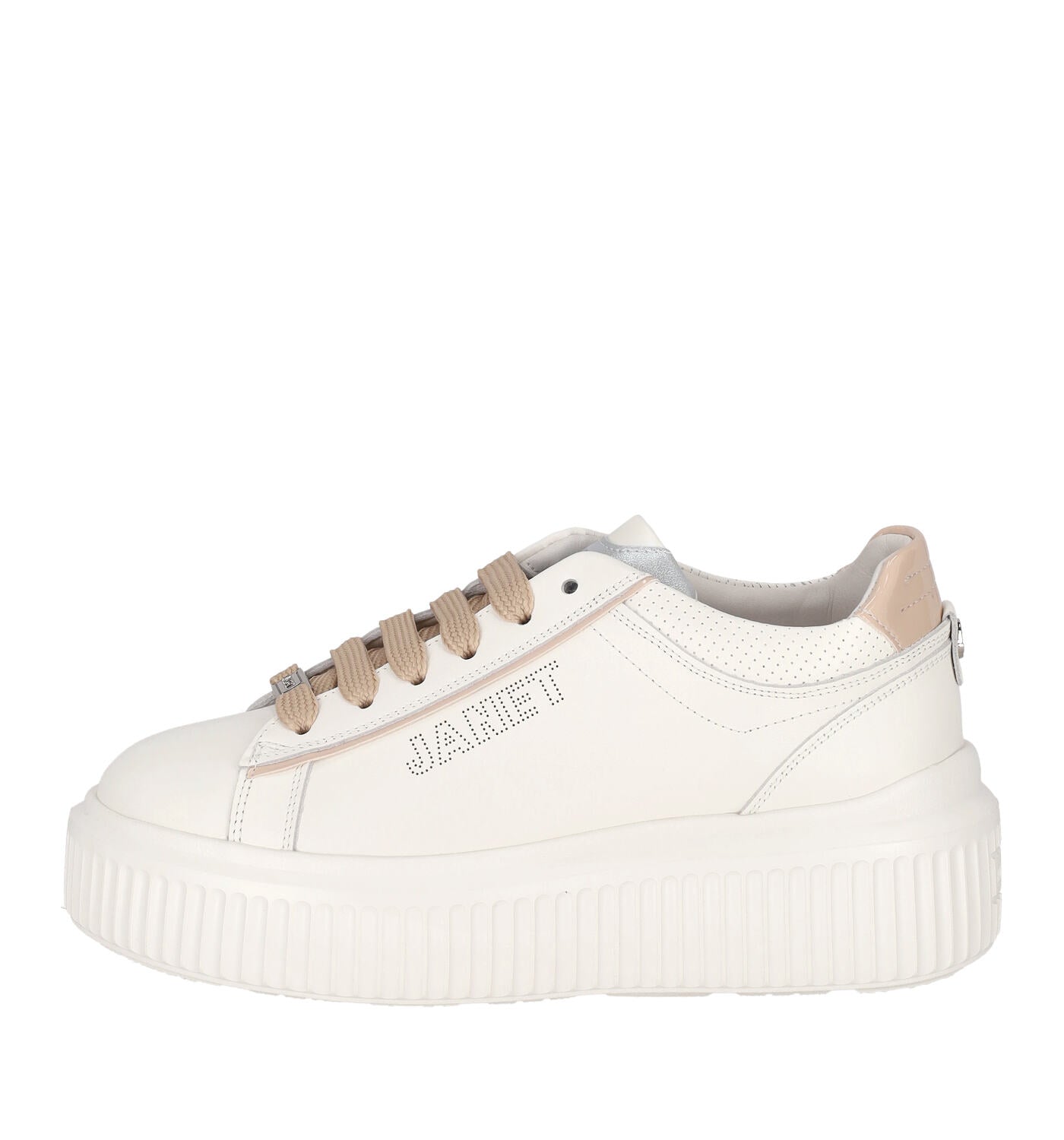 Sneakers fondo rigato riporto rosa