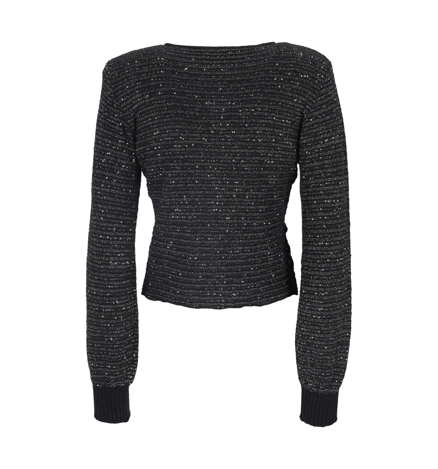 Cardigan in tessuto lurex con paillettes