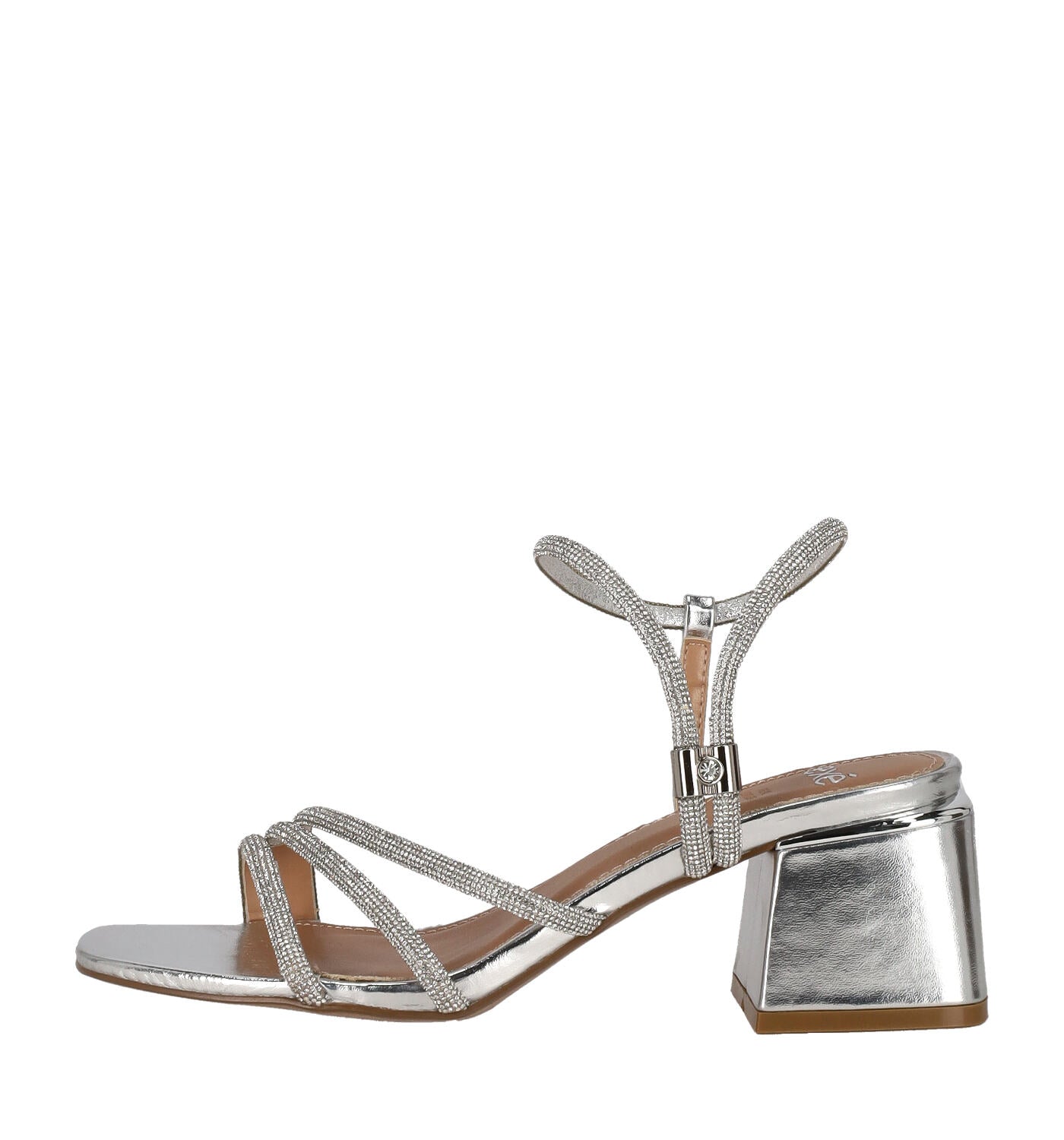 Sandalo con strass tacco largo, tacco alto 5 cm CARMEN