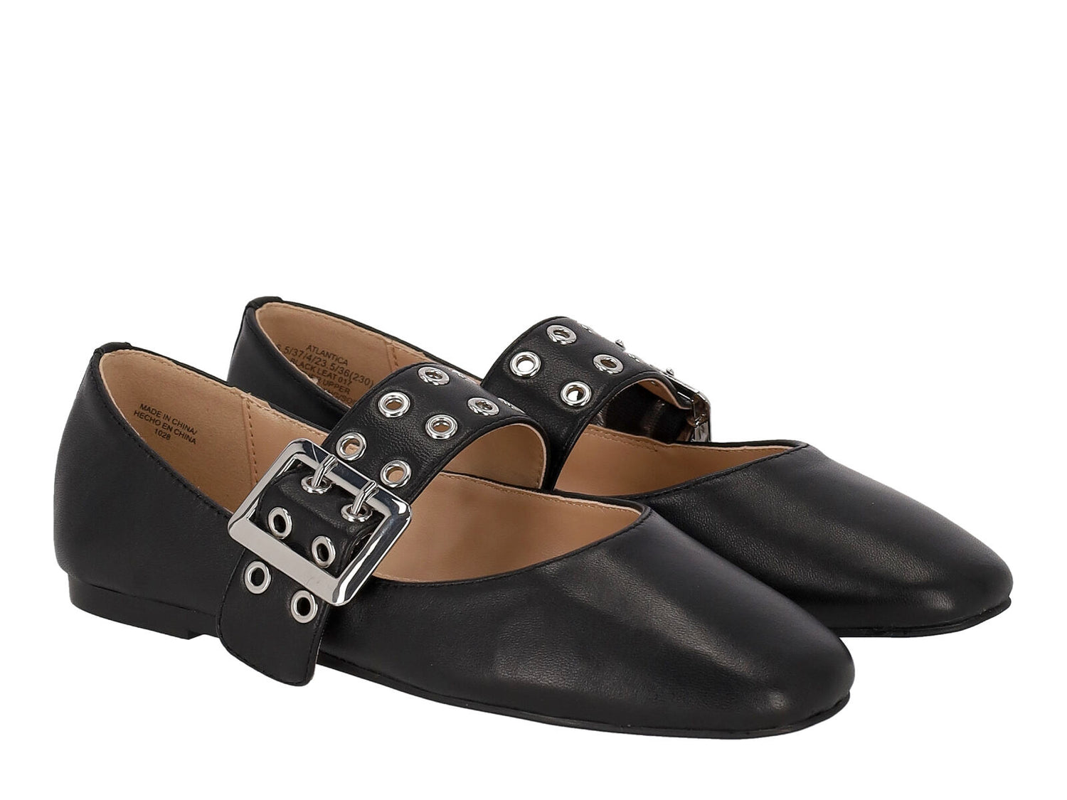 Ballerina con cinturino con borchie regolabile