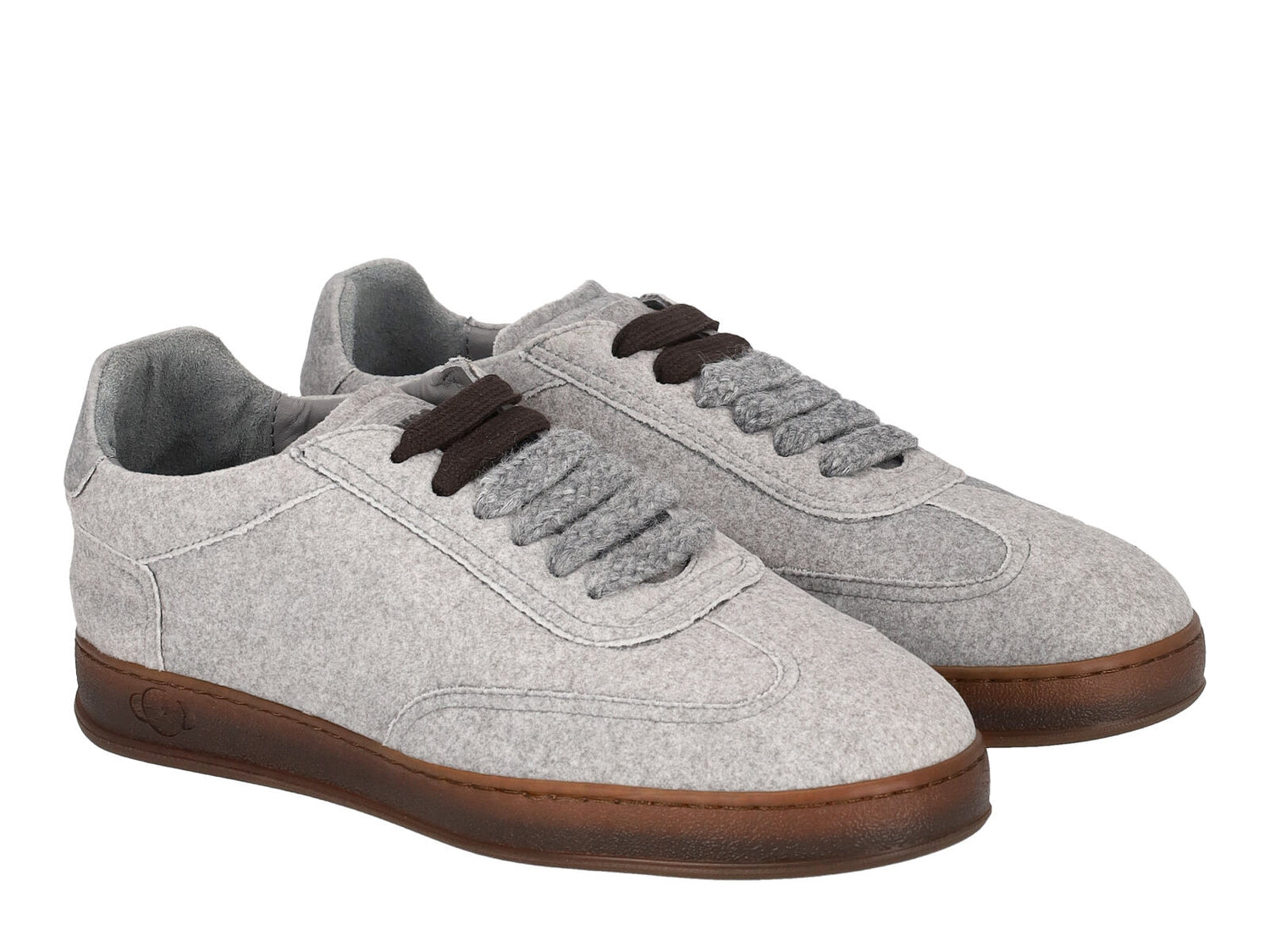 Sneakers in tessuto con suola in gomma moro