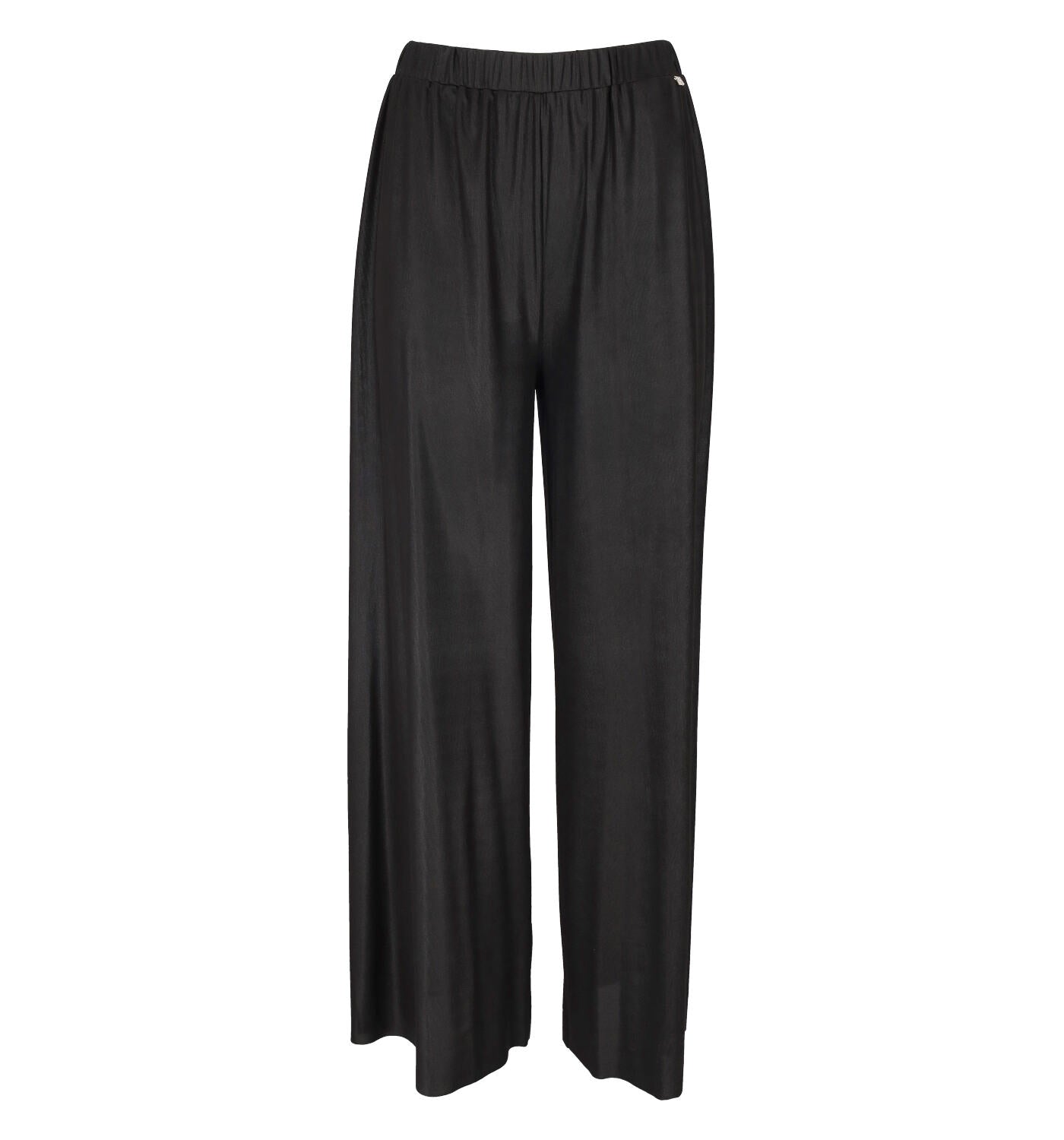 Pantalone a palazzo in maglina lucida