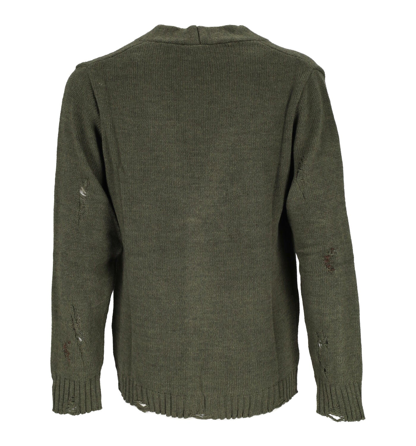 Cardigan con bottoni e rotture