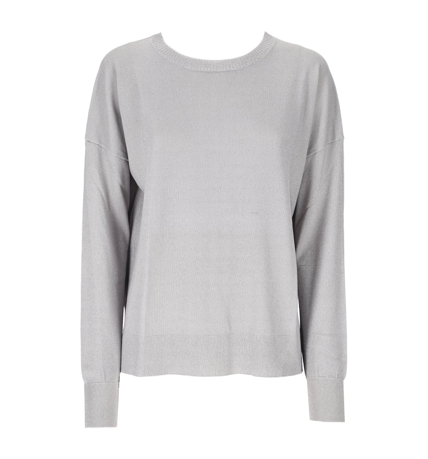 Girocollo filo lurex manica lunga