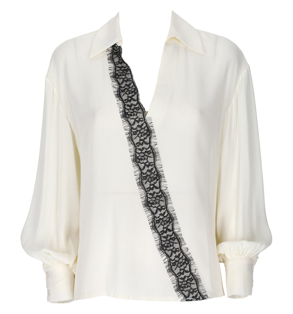 Blusa con riporto in pizzo