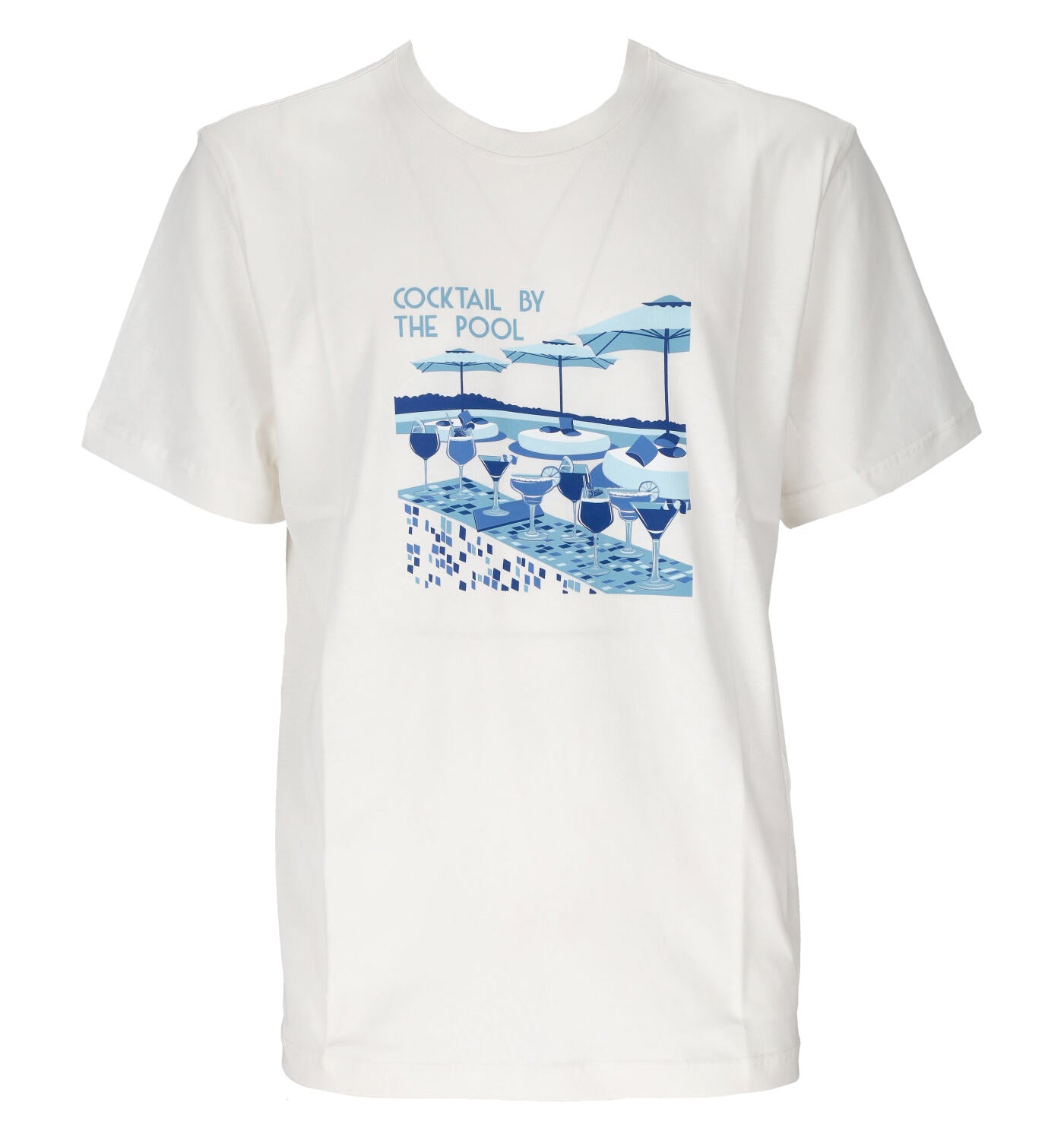 T-shirt mezza manica con stampa piscina