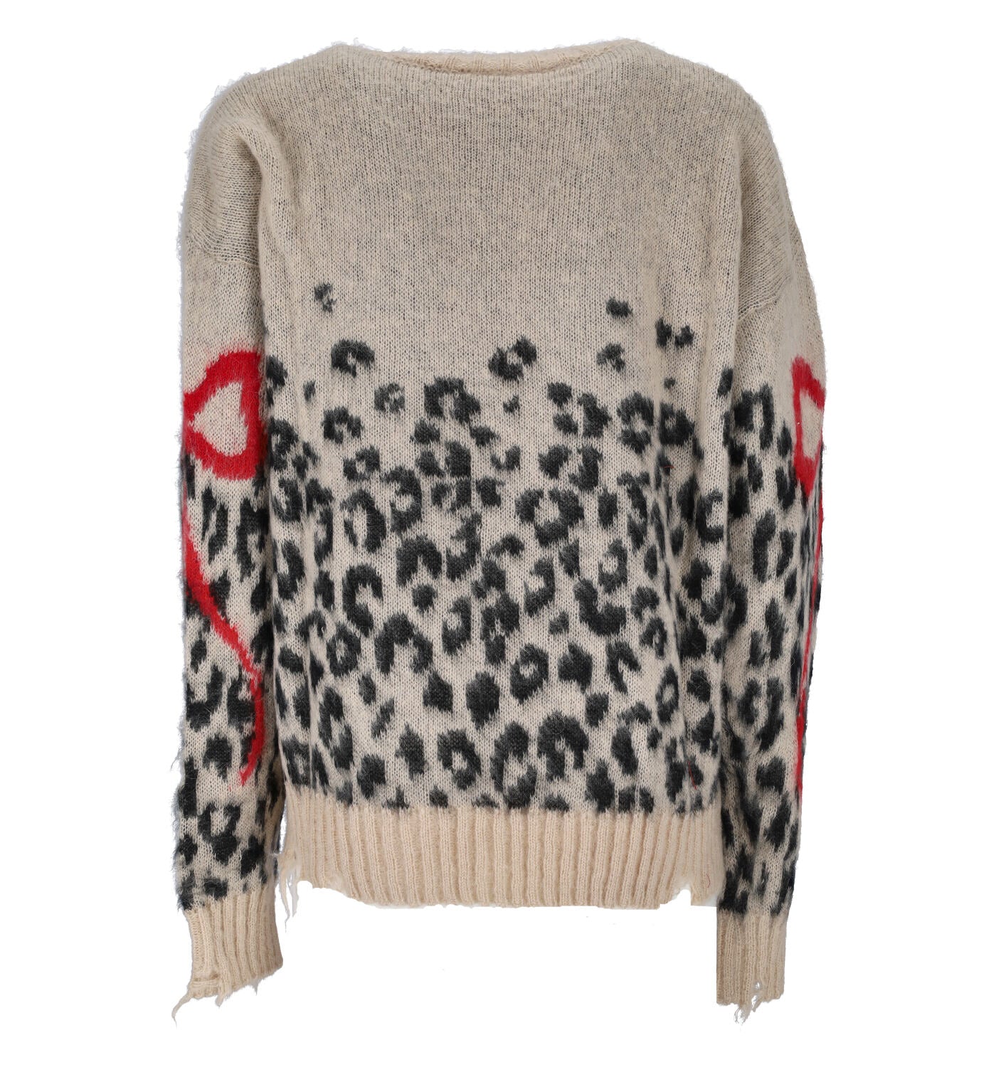 Maglione in lana maculato con fiocchi