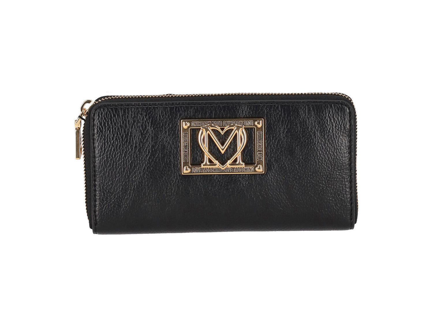 Portafoglio grande zip around con logo oro