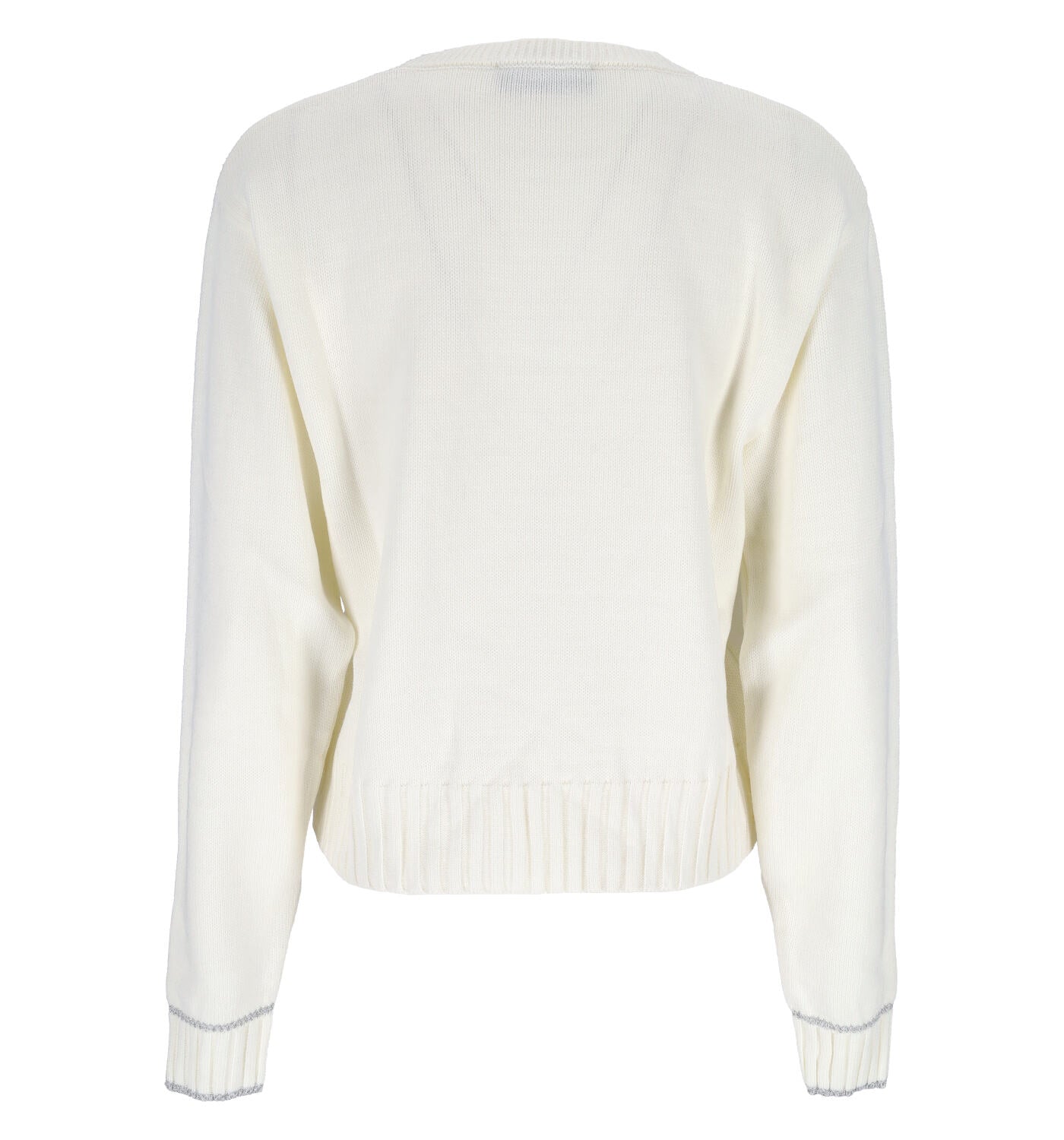 Maglia in lana rasata con logo ricamato sul davanti