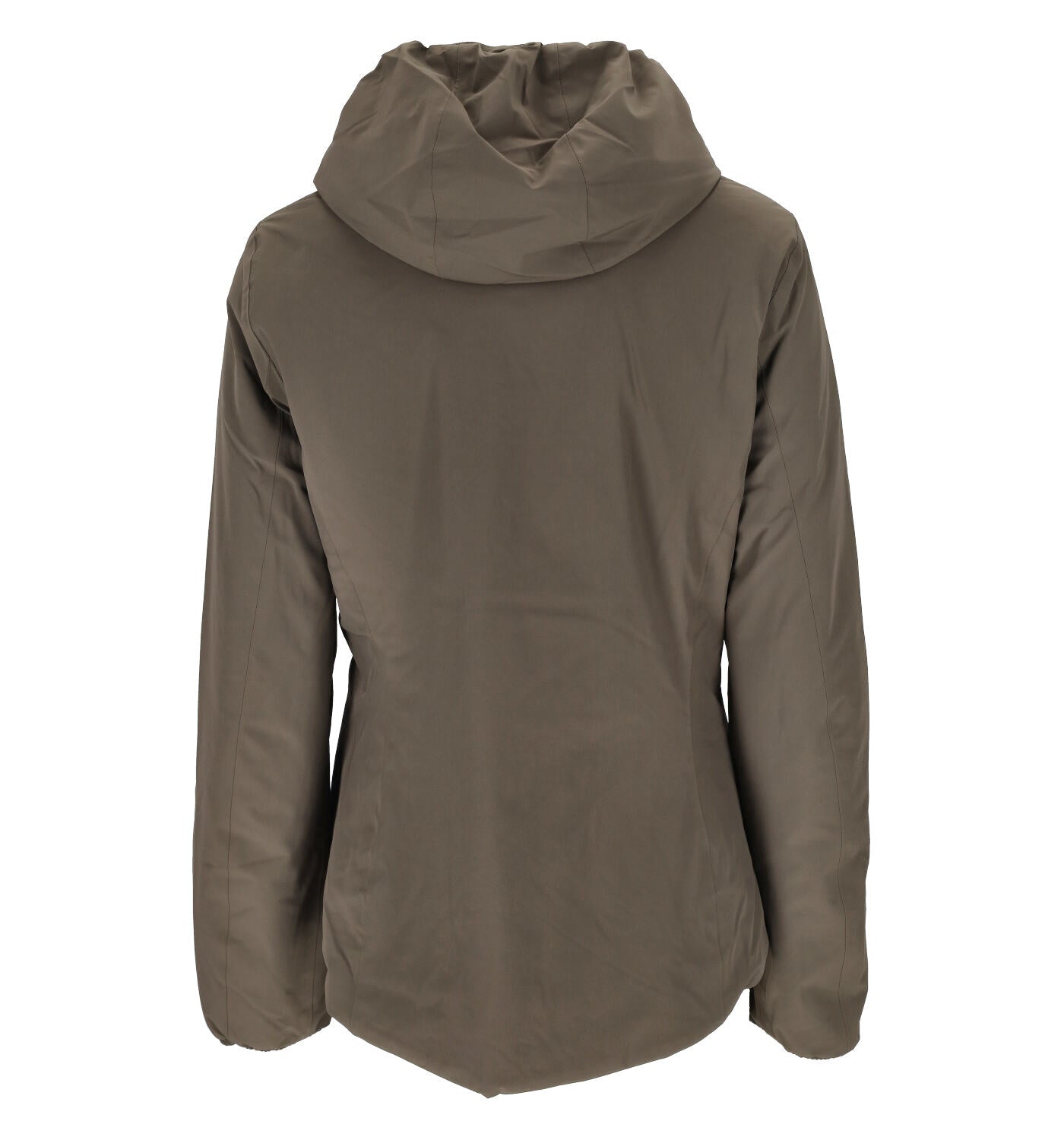 Giubbino corto con cappuccio reversibile.