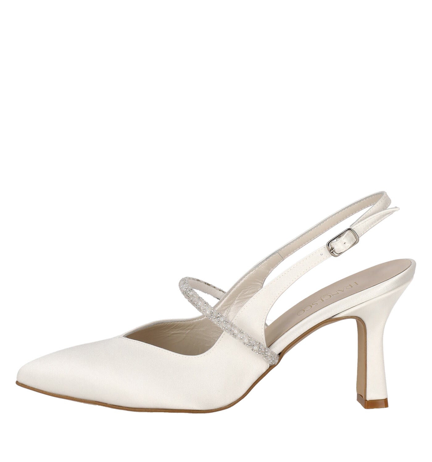 Chanel in raso con braccialetto strass e perle tacco alto 7,5 cm