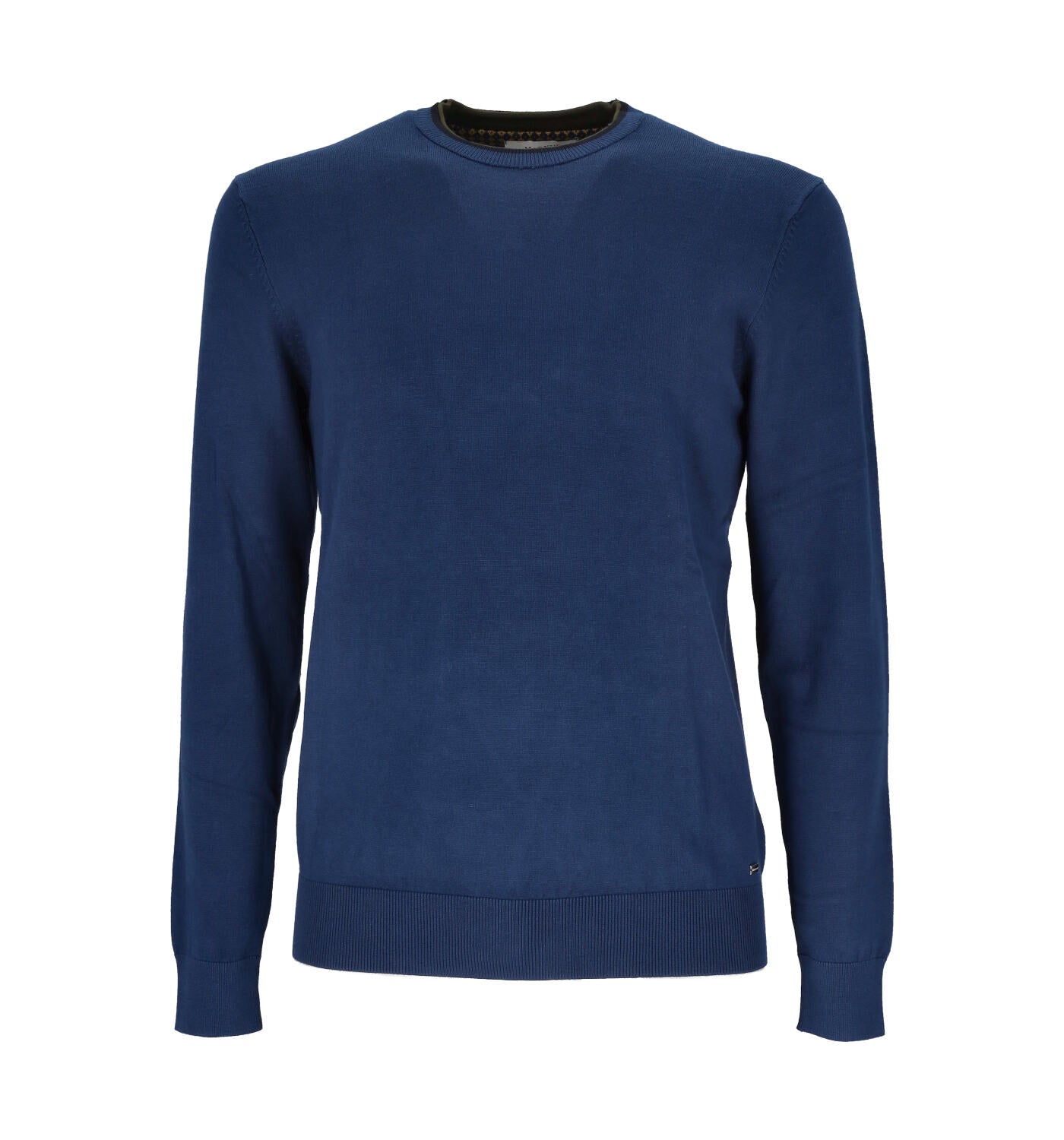 Maglioncino girocollo con toppe sui gomiti.