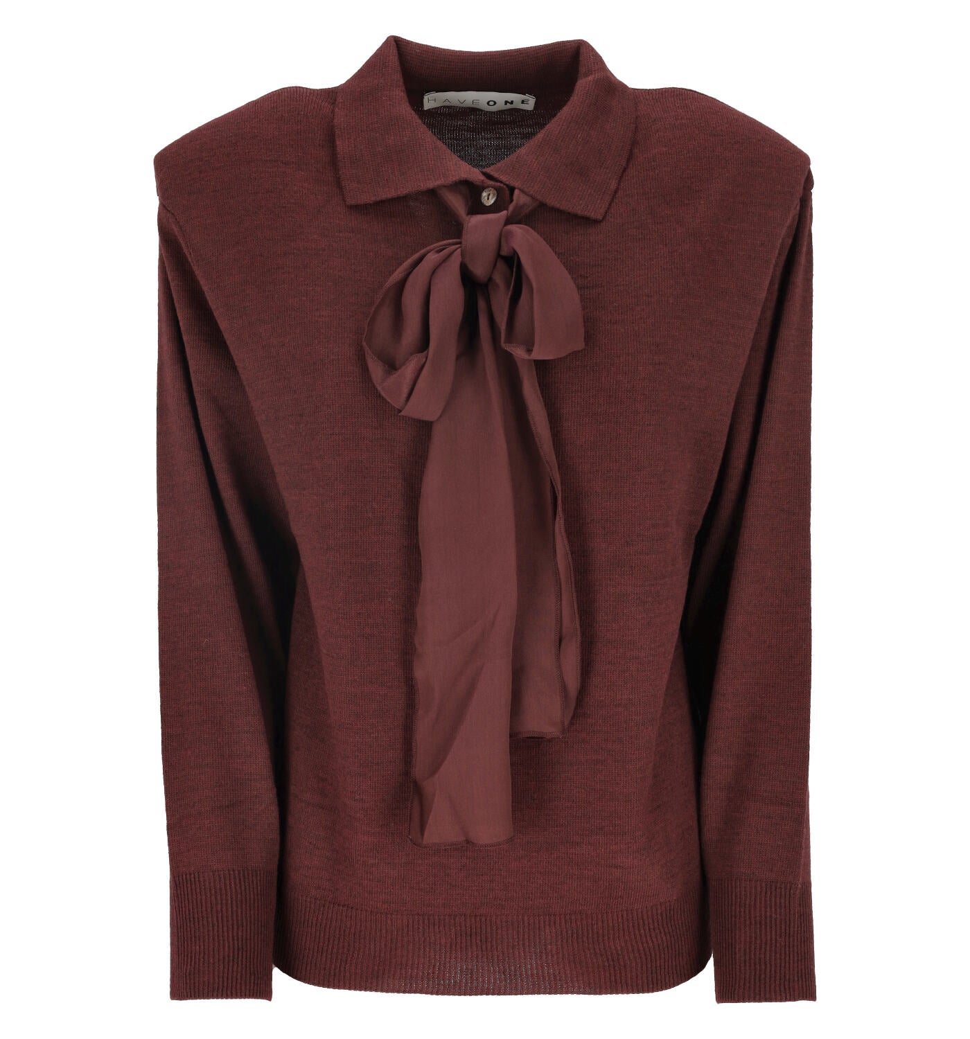 Polo in lana con fiocco e spalline