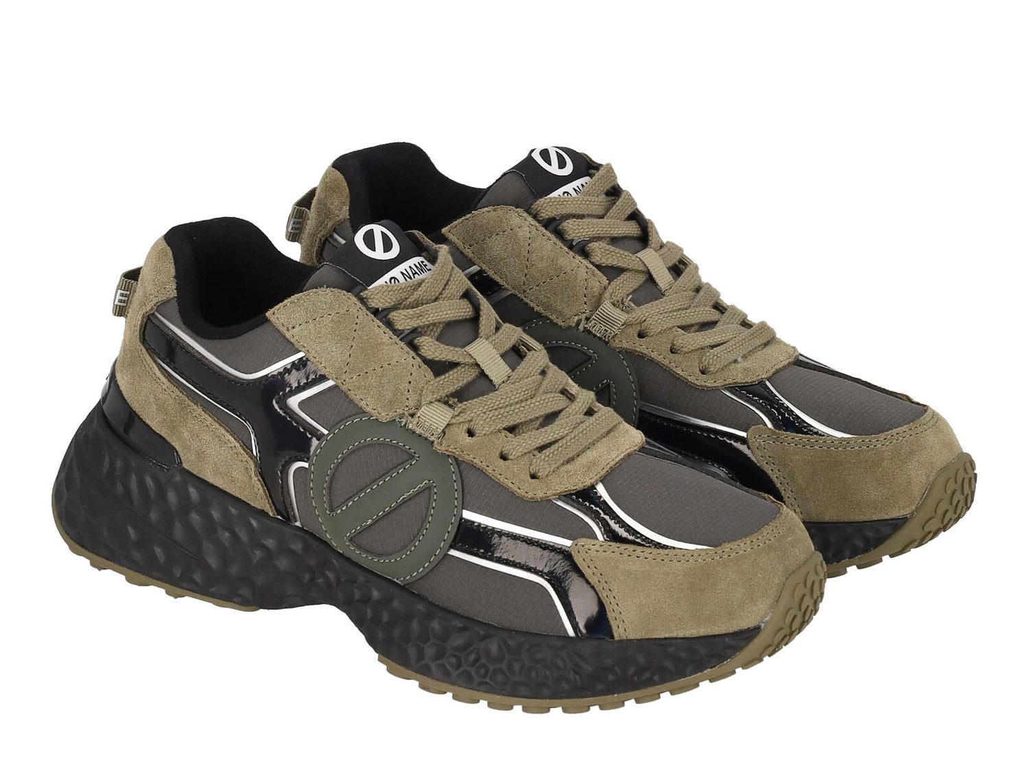 Sneakers running in camoscio e tessuto