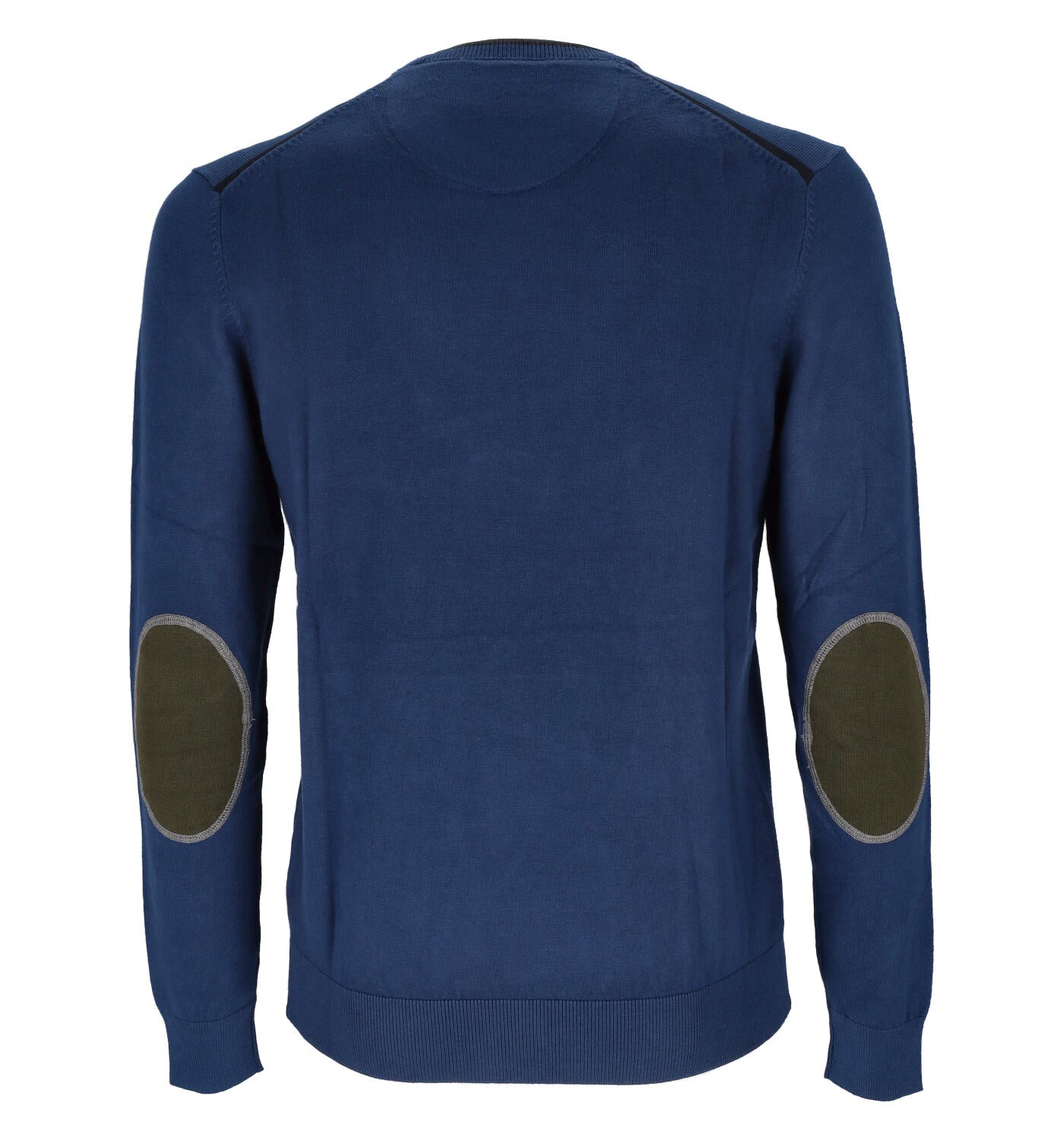 Maglioncino girocollo con toppe sui gomiti.