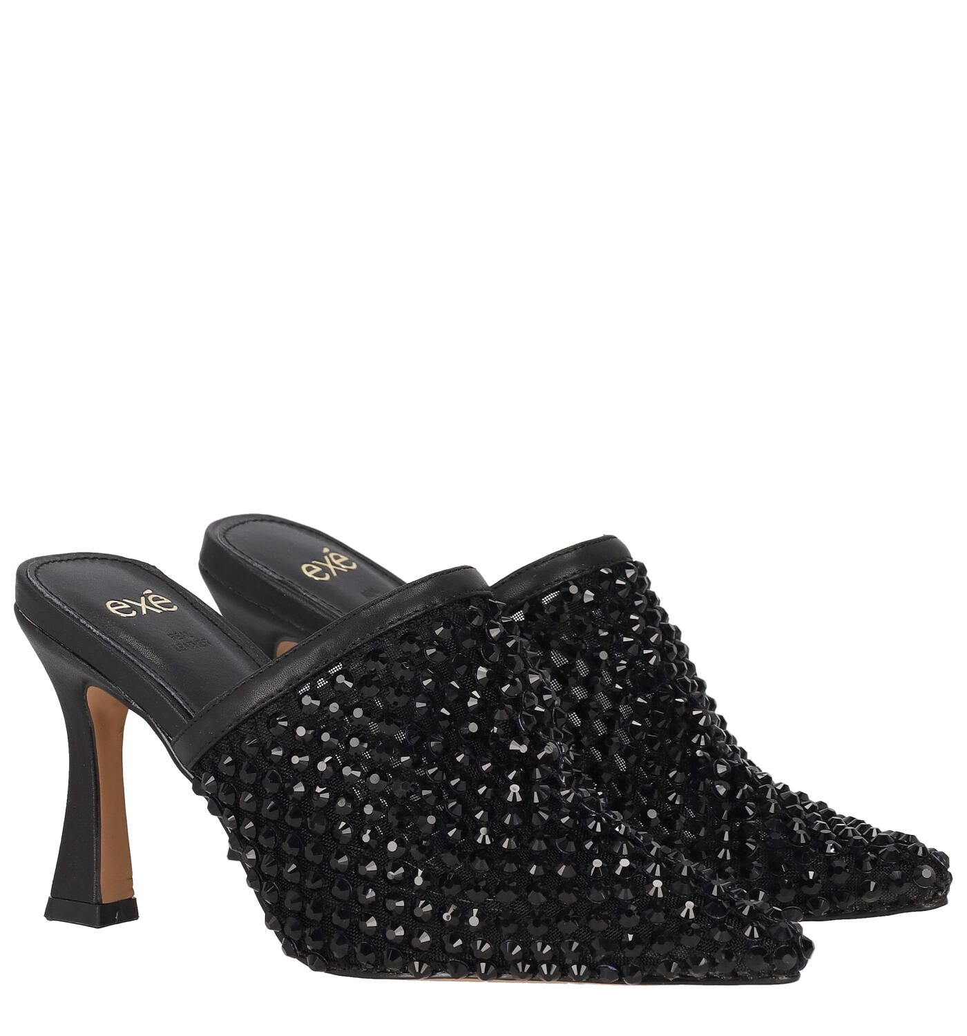 Sabot in rete e strass tacco alto 10 cm