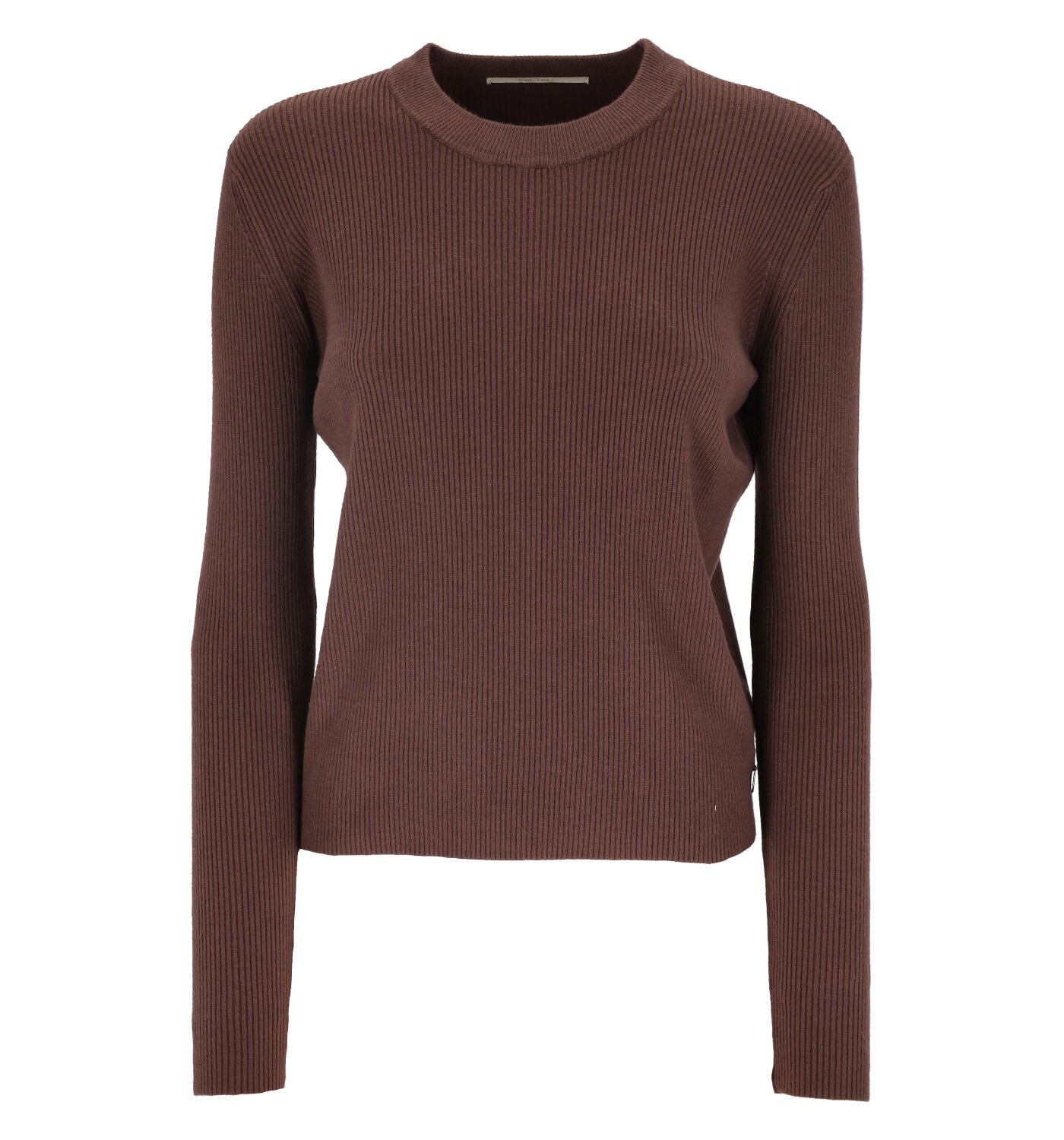 Maglia girocollo a costine slim fit