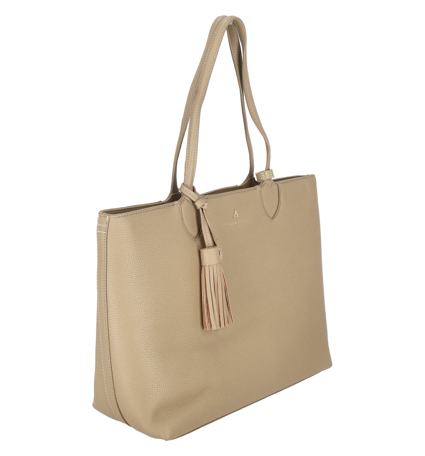 Borsa shopping con manici e chiusura a zip