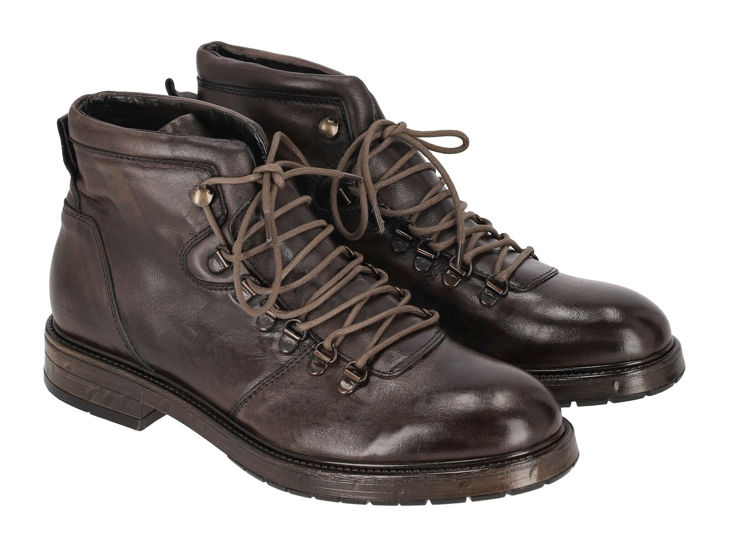 Stivaletto in pelle con lacci suola