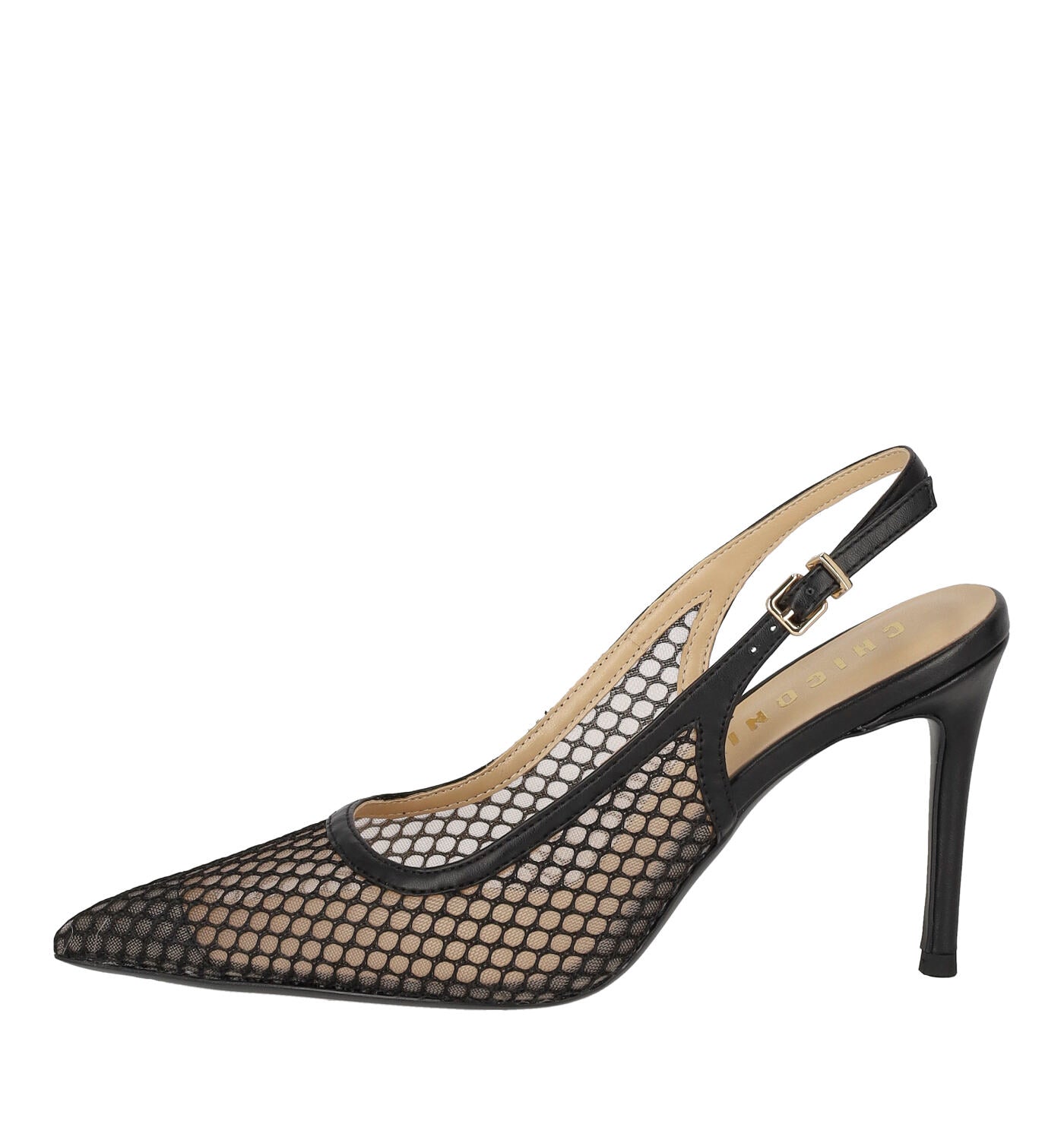 Chanel in rete, tacco alto 9 cm
