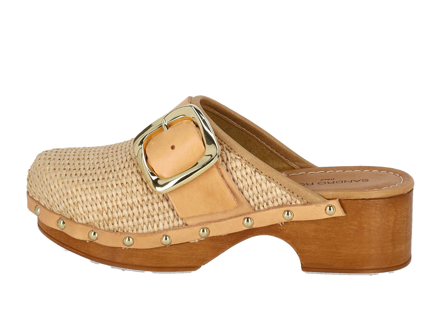 Sabot in rafia con fibbia