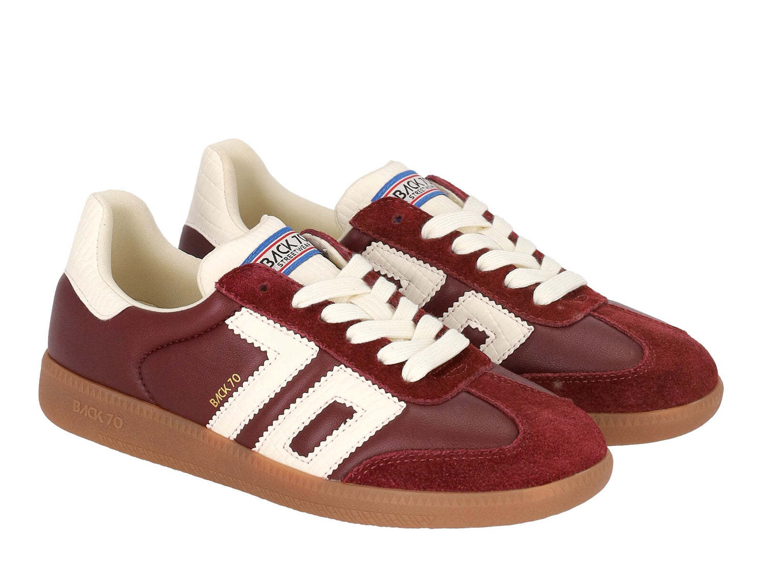 Sneakers in pelle e camoscio con riporti bianchi