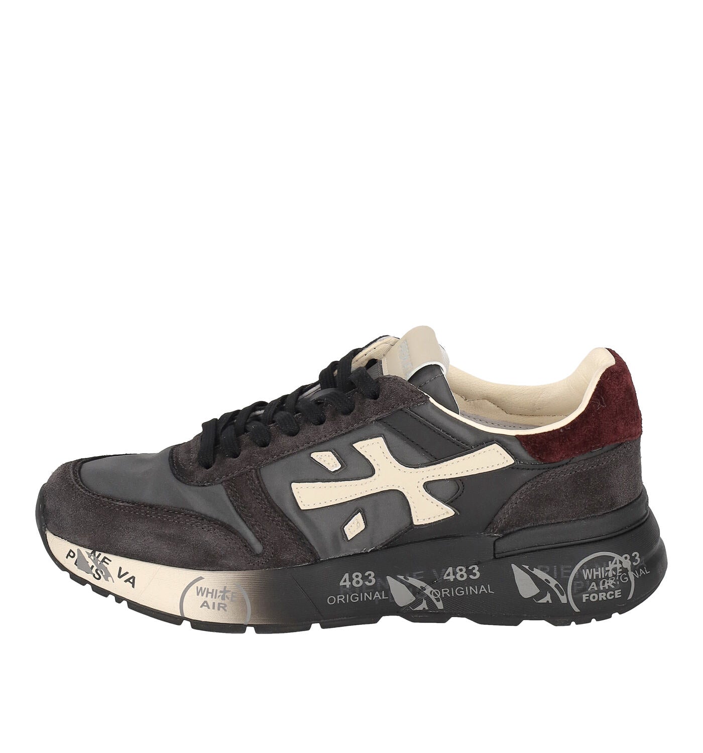 Sneakers in camoscio e nylon con suola in gomma