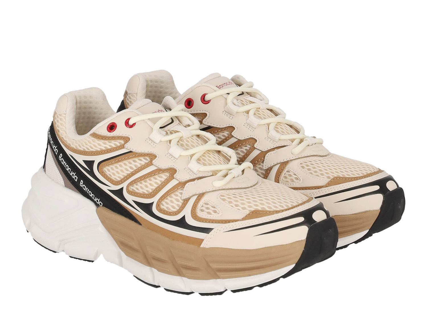 Sneakers in tessuto e pelle