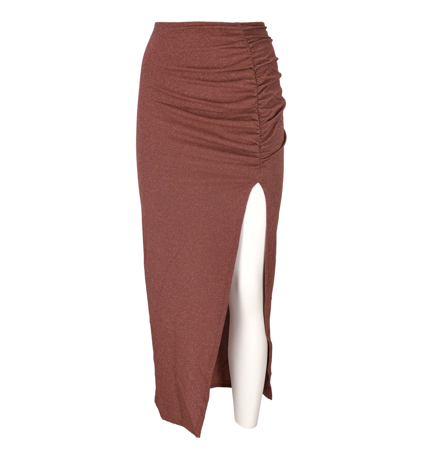 Gonna lunga copricostume con drappeggio lurex