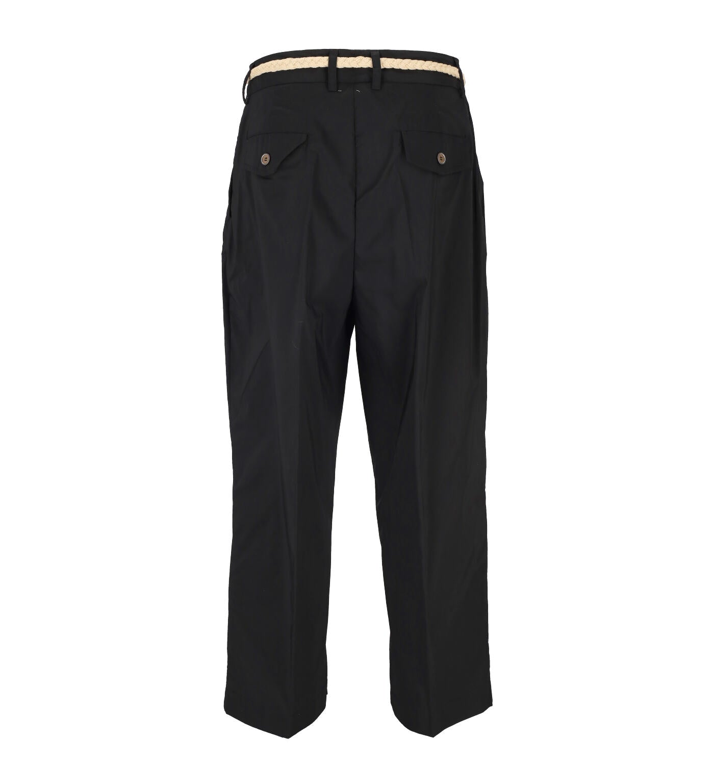 Pantalone chino con pence e cintura corda