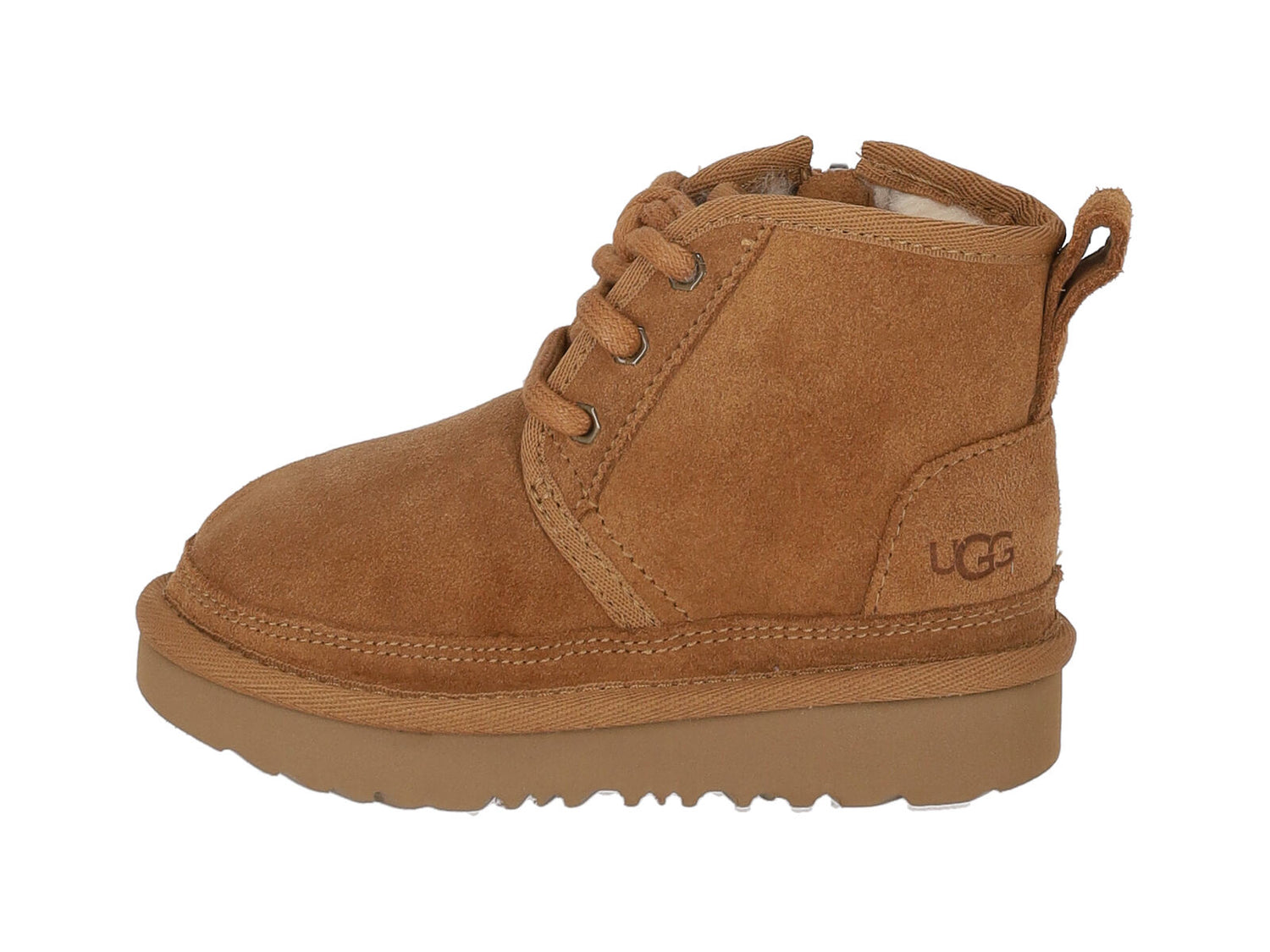 Stivaletto in camoscio con lacci , zip a lato