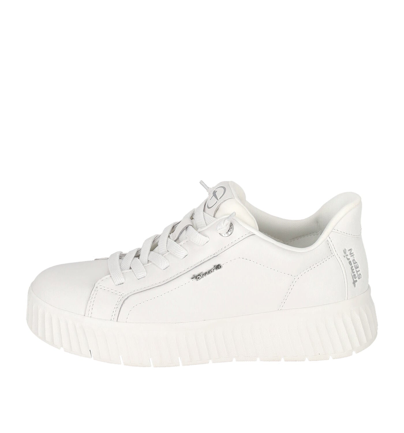 Sneakers in pelle con laccio elastico