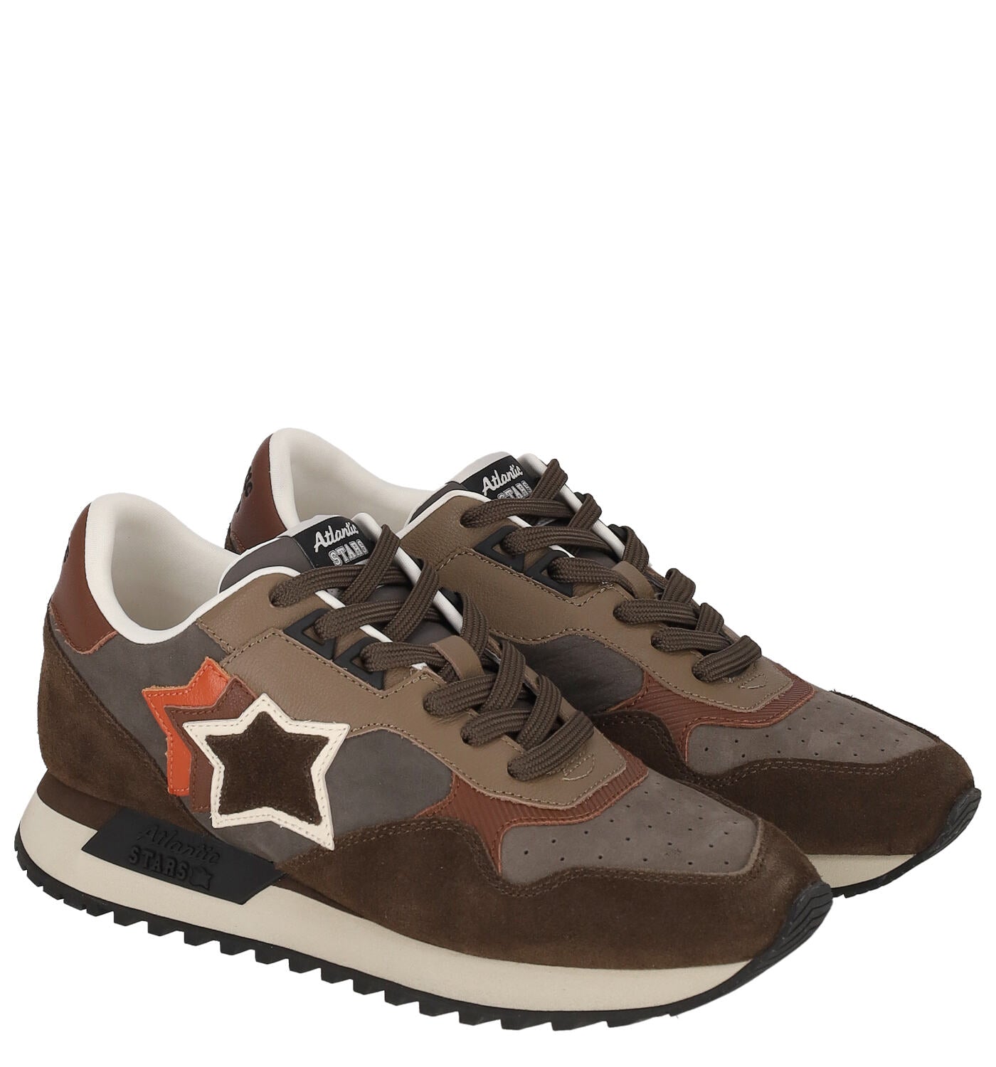 Sneakers in tessuto e camoscio , suola in gomma
