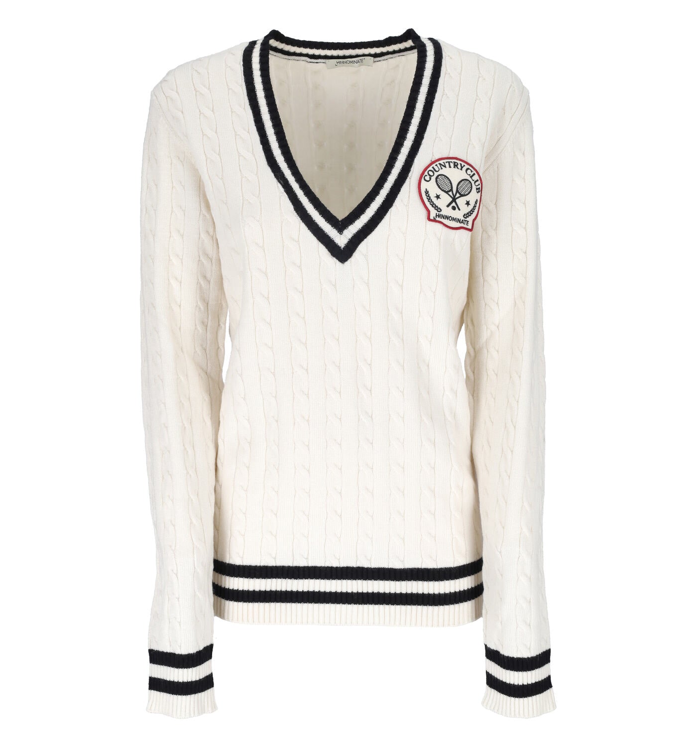 Maglia scollo a punta con patch