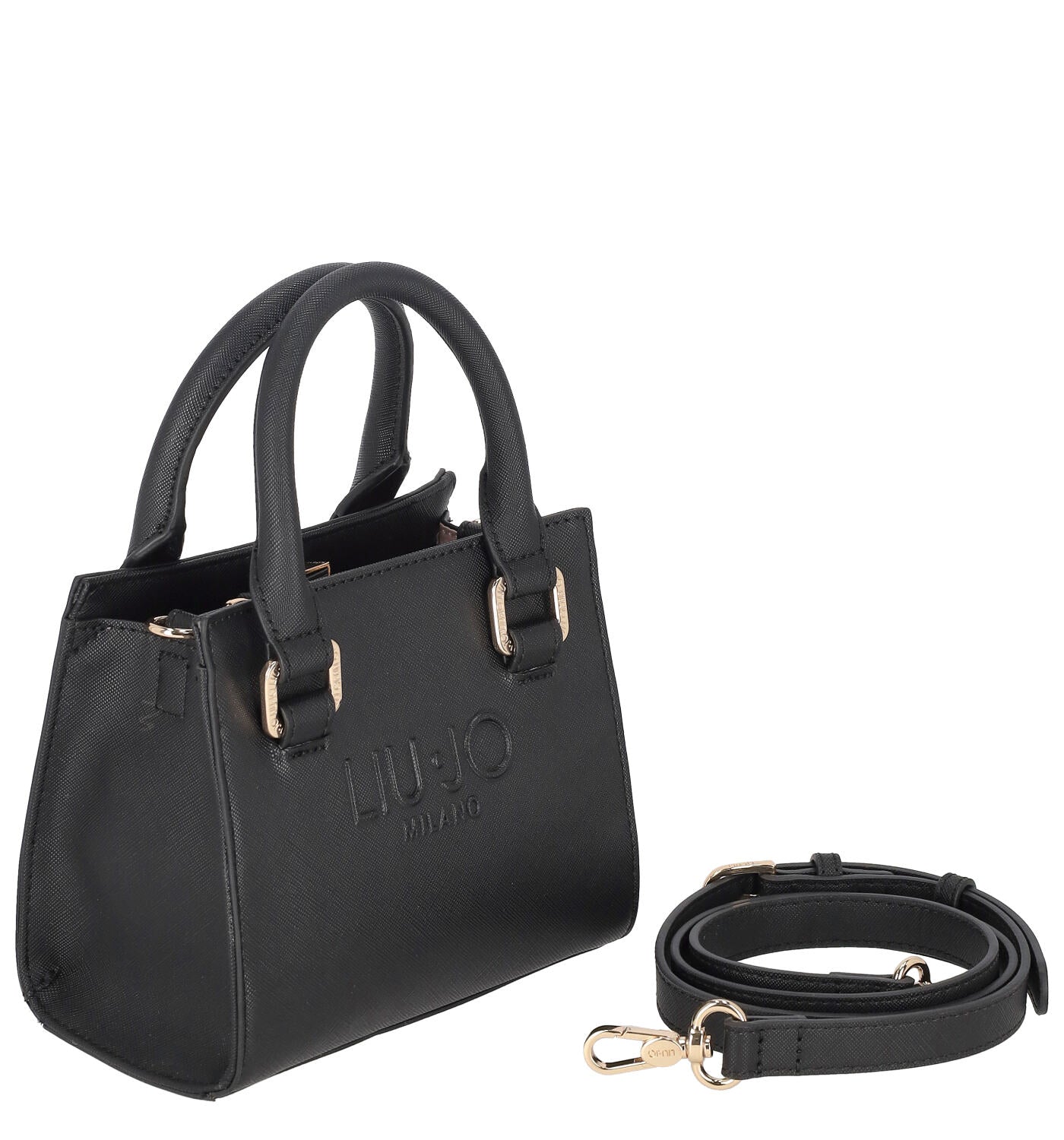 Borsa mini a bauletto con chiusura a zip e tracolla regolabile