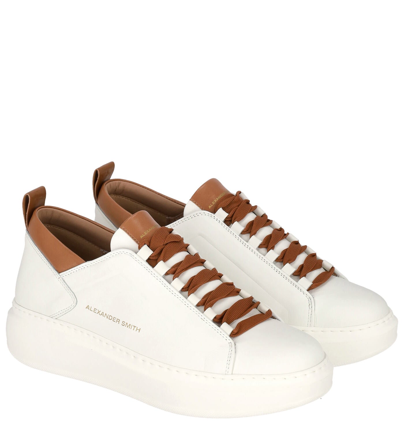 Wembley sneakers in pelle con riporto cuoio