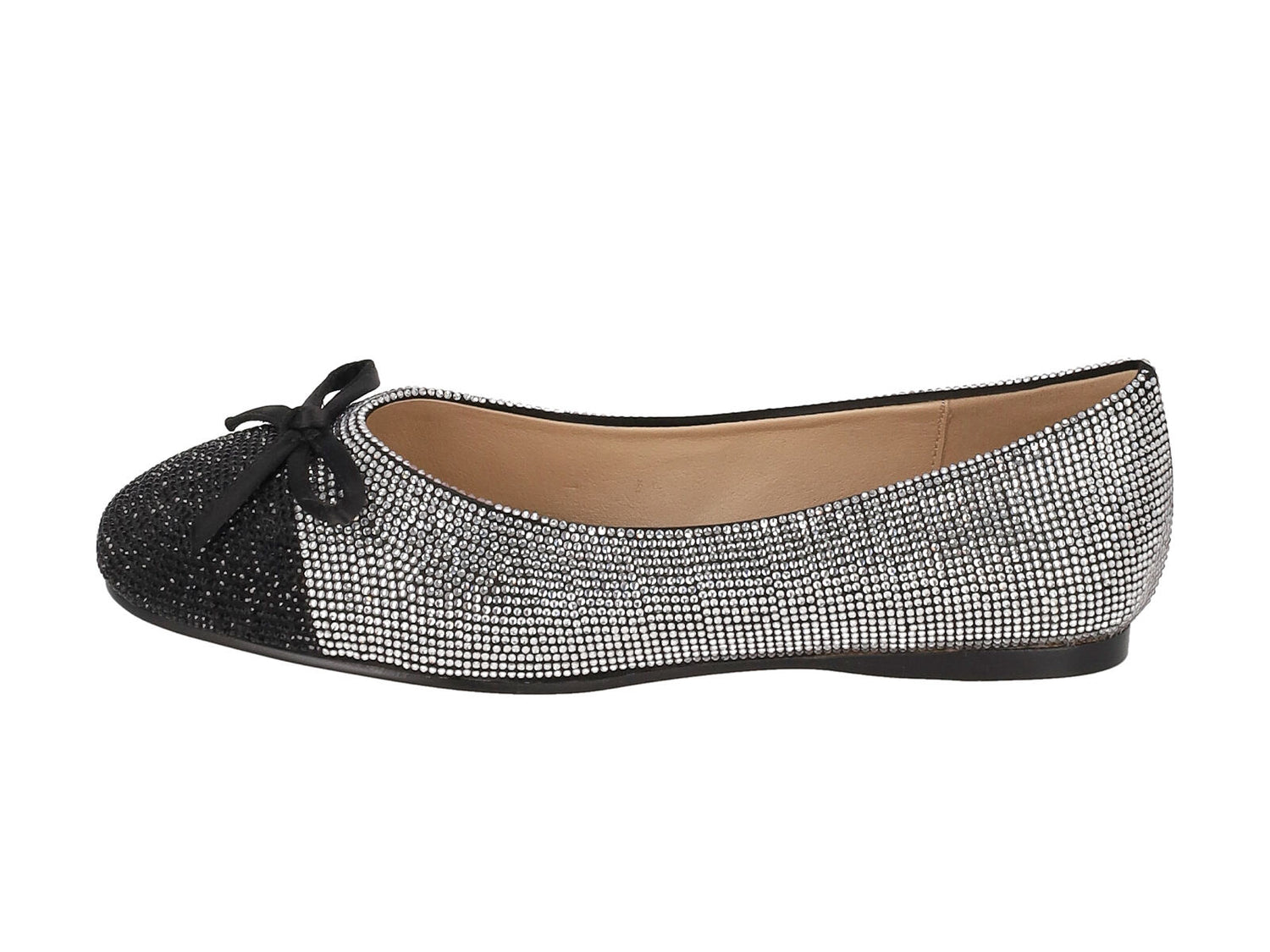 Ballerina con strass bicolore e fiocchetto