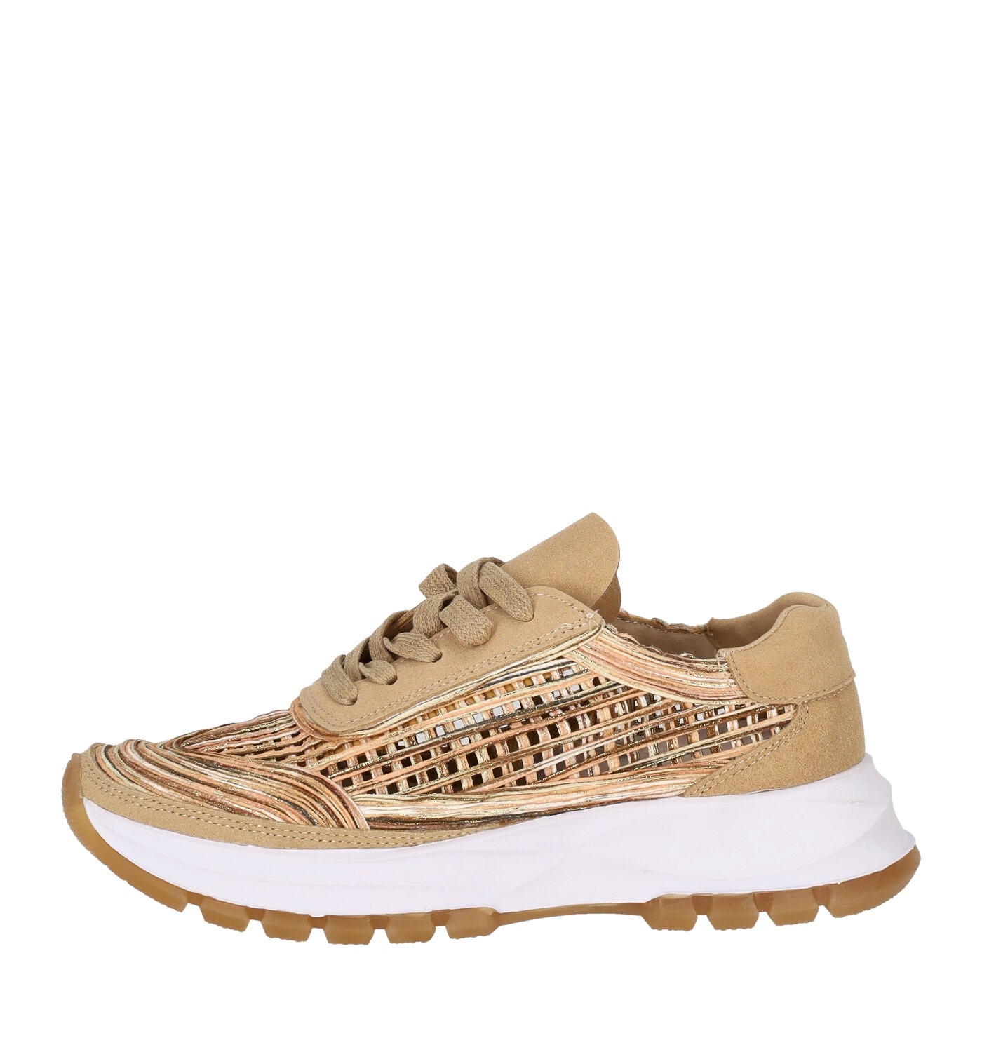 Sneakers intrecciata in camoscio