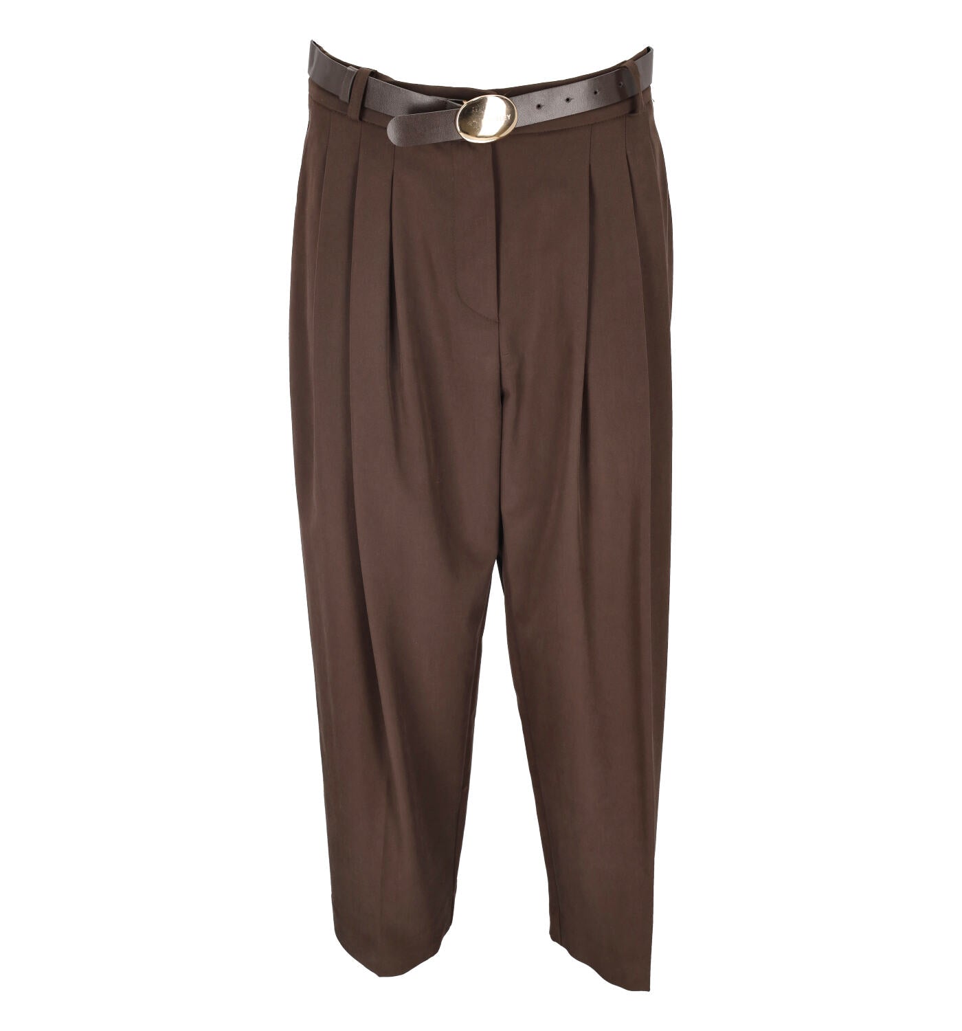 Pantalone con pinces e cintura in vita