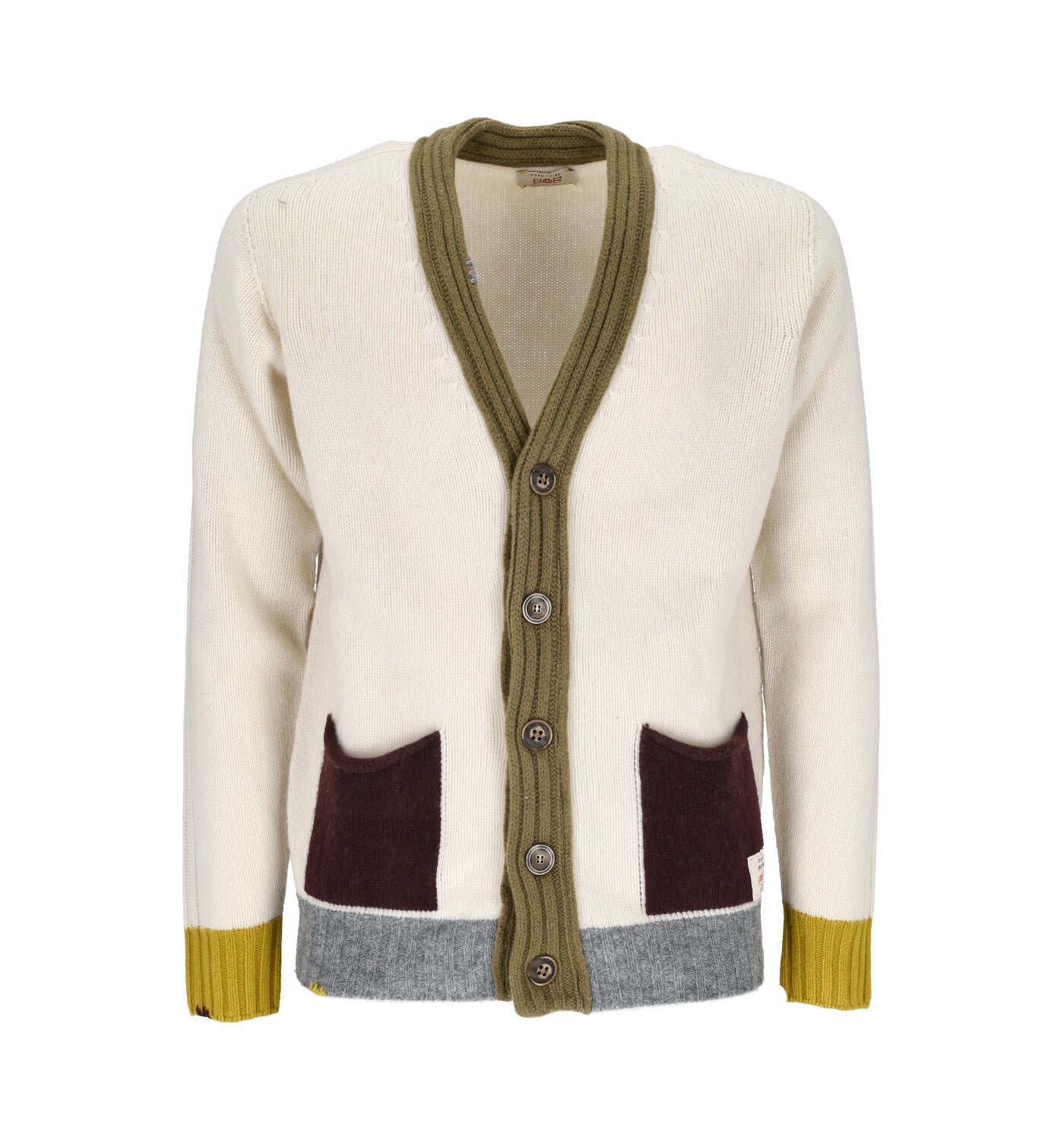 Cardigan in lana con bottoni e tasche sul davanti