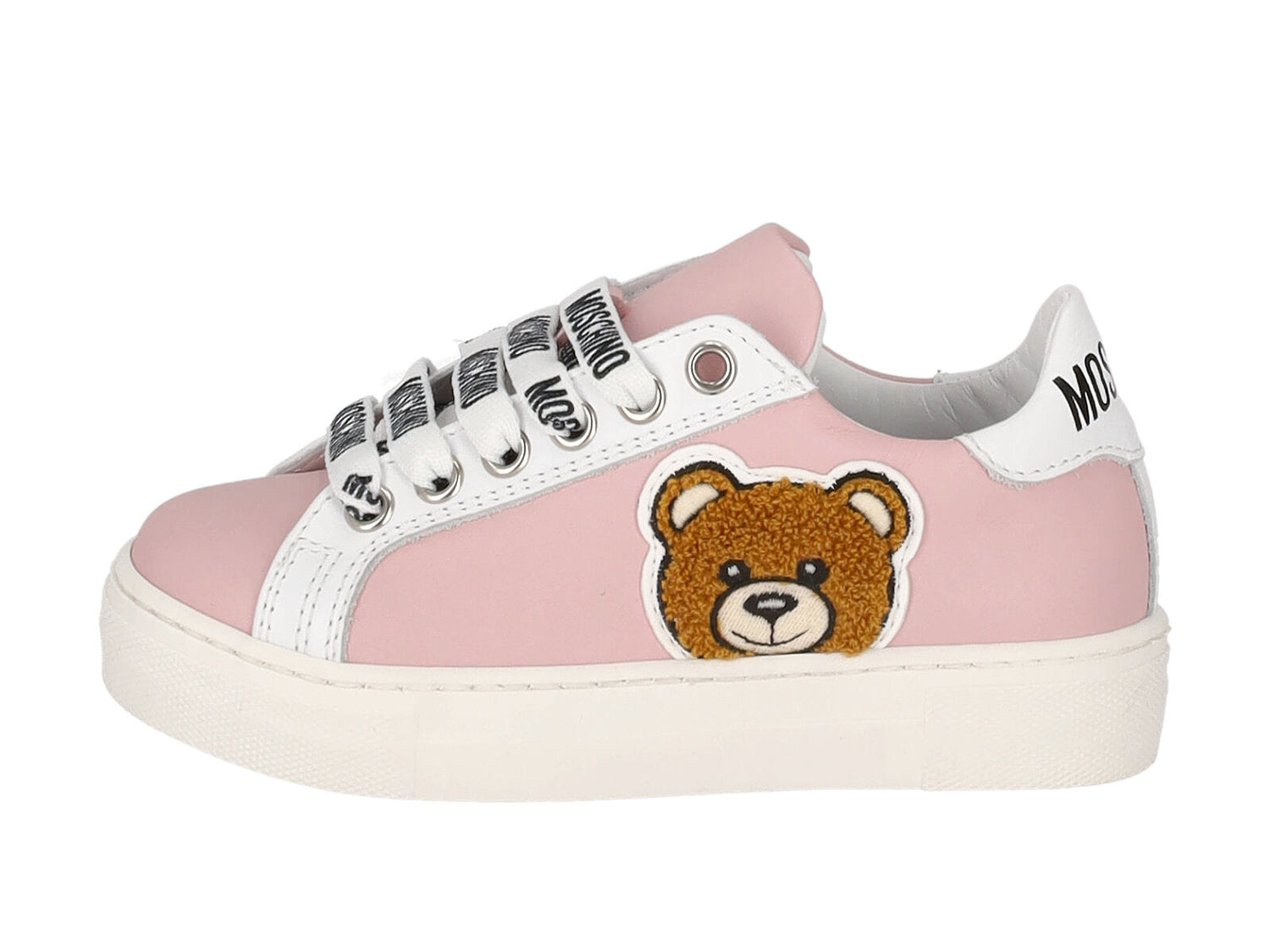 Sneakers in pelle con logo orsetto