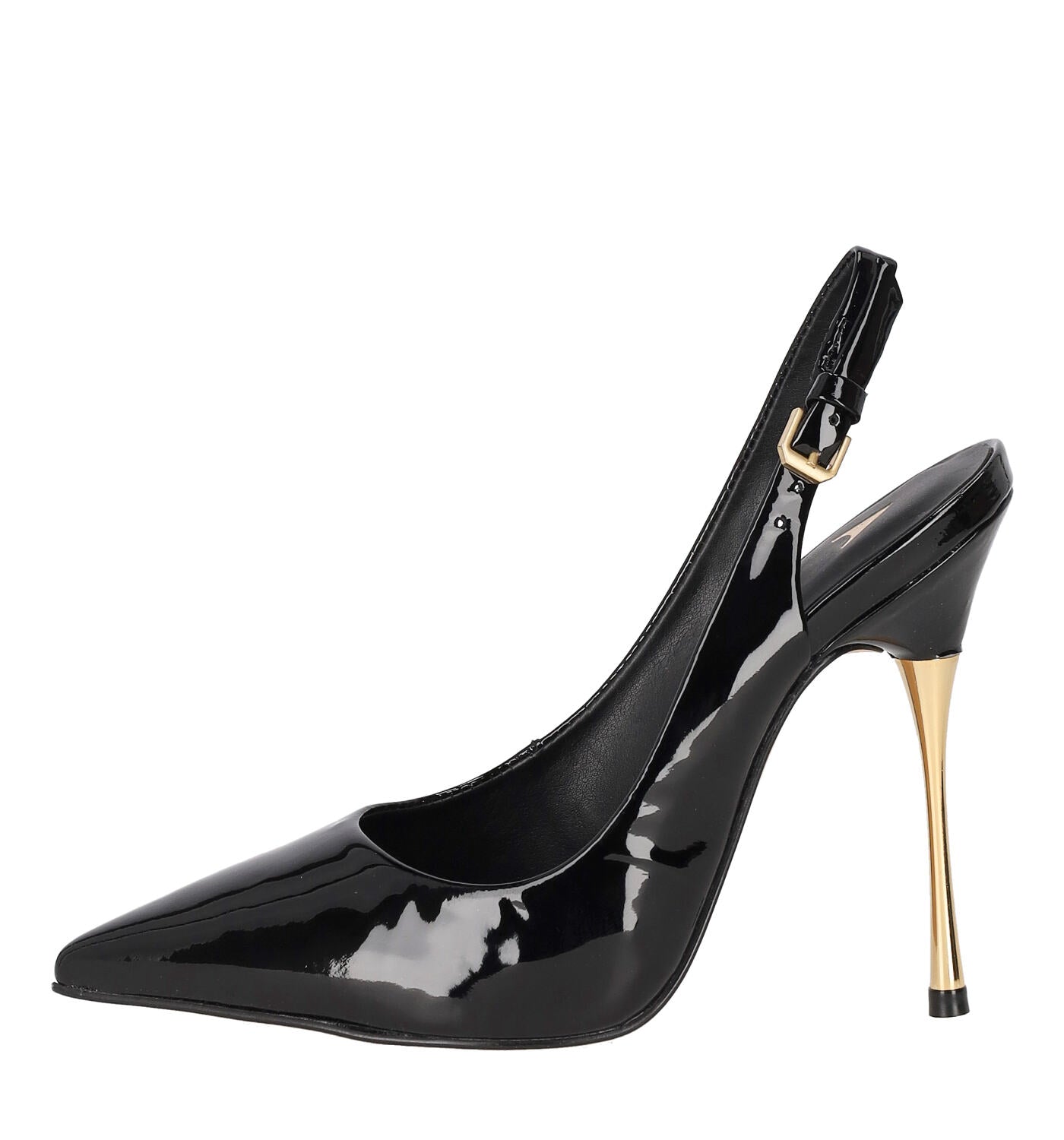 Chanel in vernice tacco oro alto 11 cm