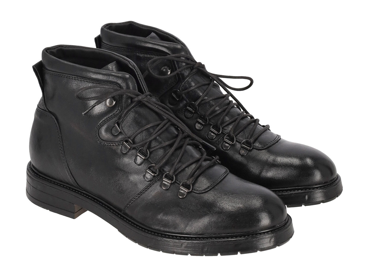 Stivaletto con lacci in pelle