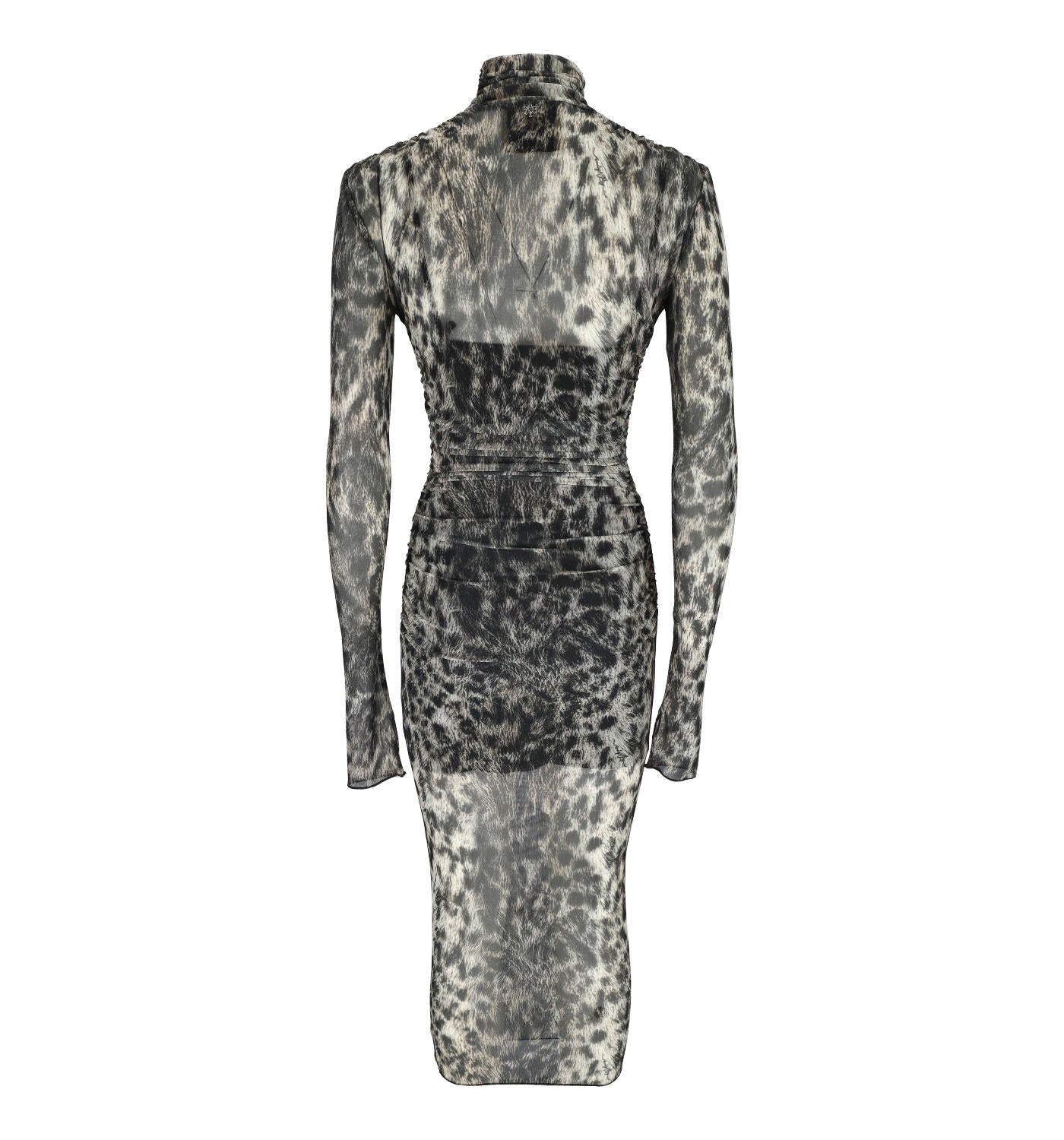 Abito midi animalier drappeggiato