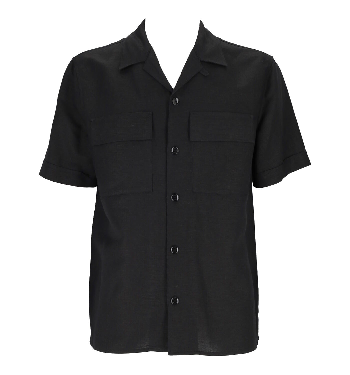 Camicia overshirt mezza manica in misto lino