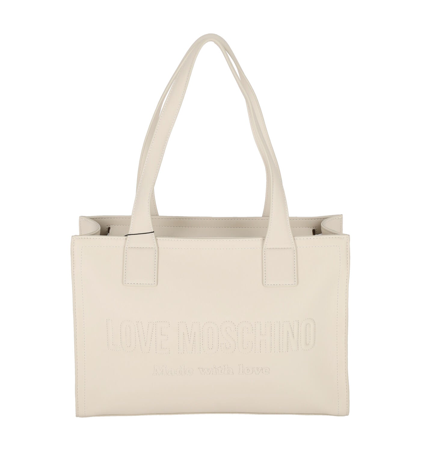 Borsa shopping logo impunturato con chiusura a zip