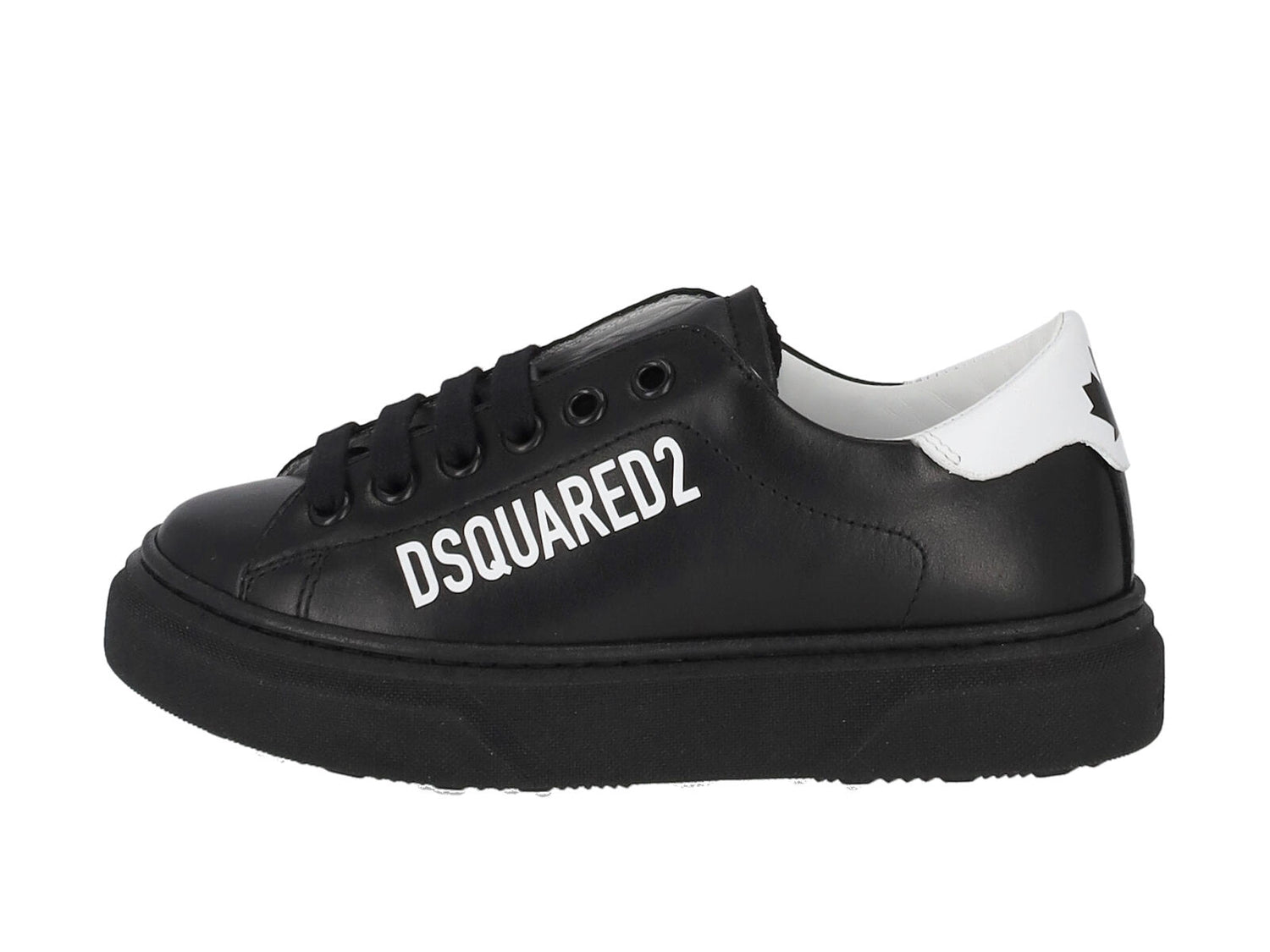 Sneakers in pelle con logo a lato